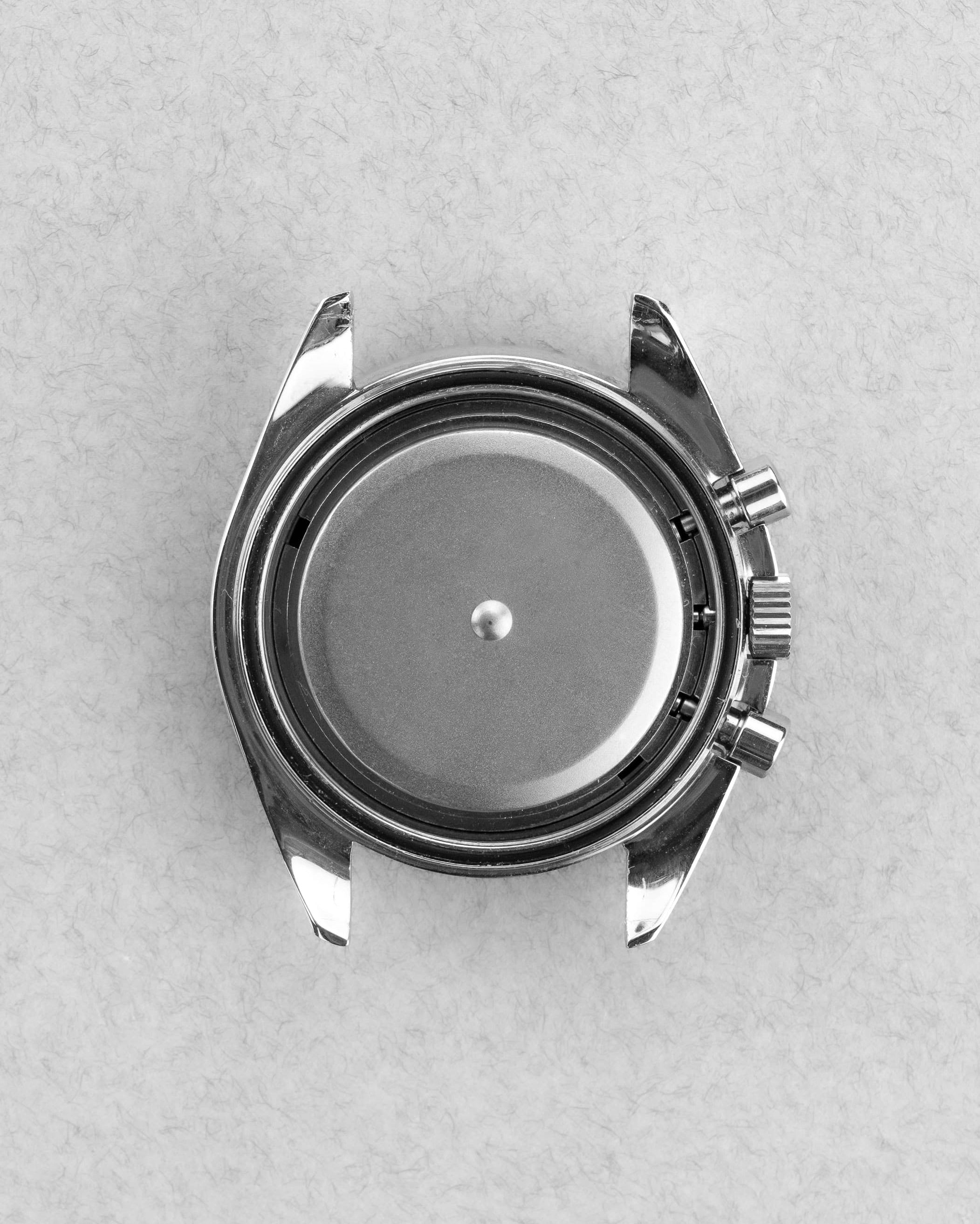 K2XS Omega Speedmaster Moonwatch « Long S & R » réf. 3590.50/145.022 circa 1990 – Patine + Bracelet 1450 - Inside case back