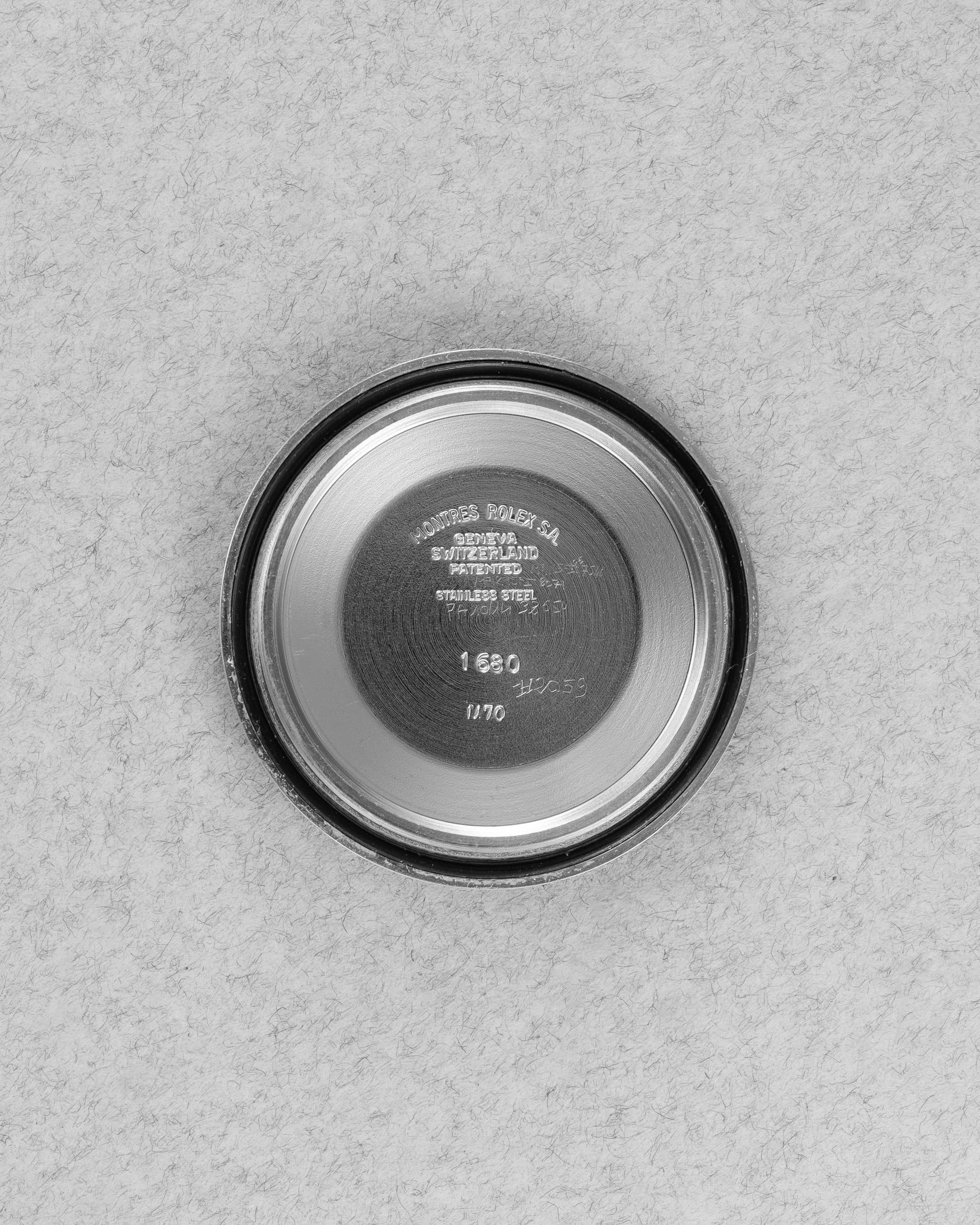 1WQV Rolex Submariner Date 1680 « Red Sub Mark IV » de 1971 - Inside case back