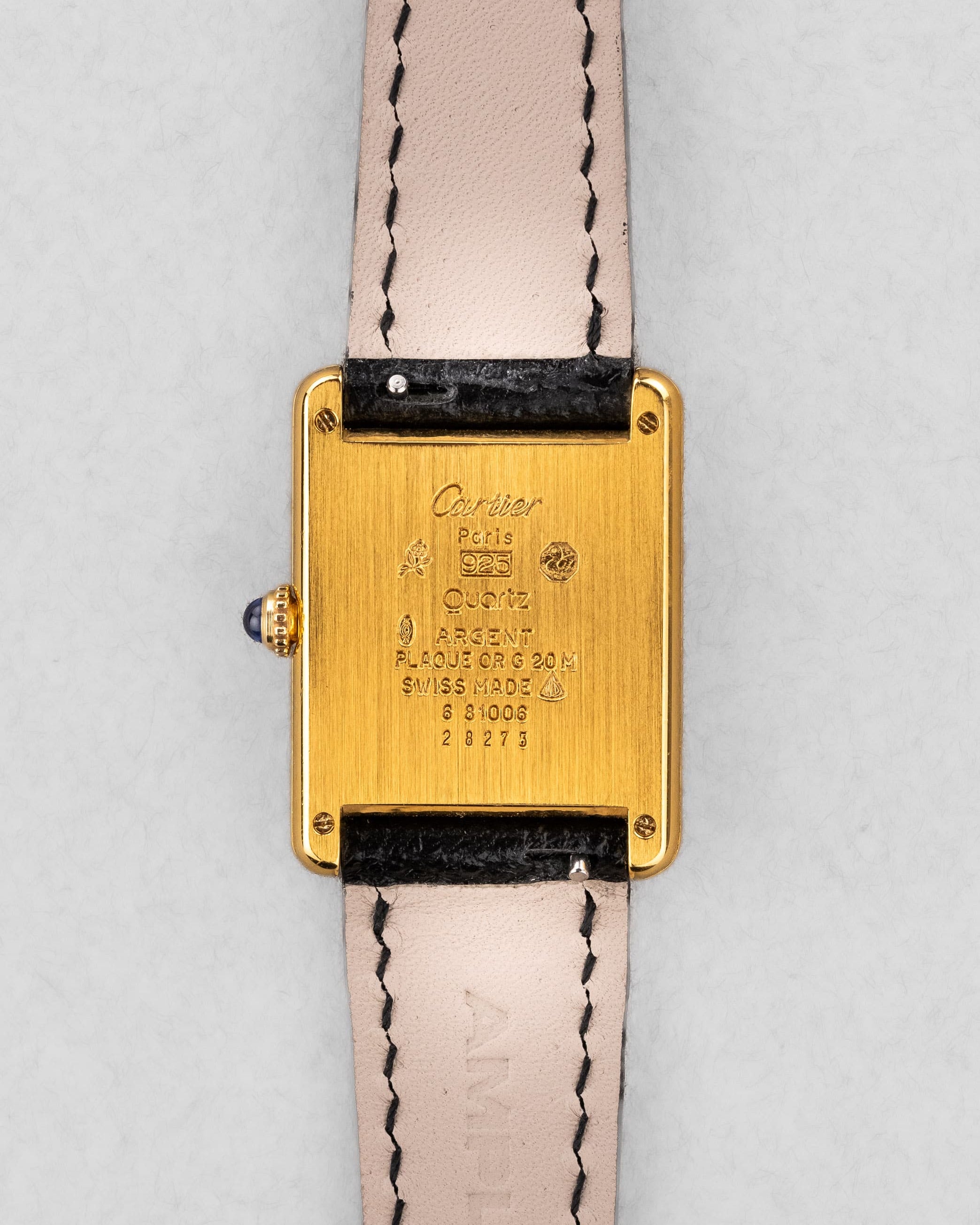 235V-FR Cartier Tank Must Quartz GM 6 « White Trinity + Roman Art Déco » - Back