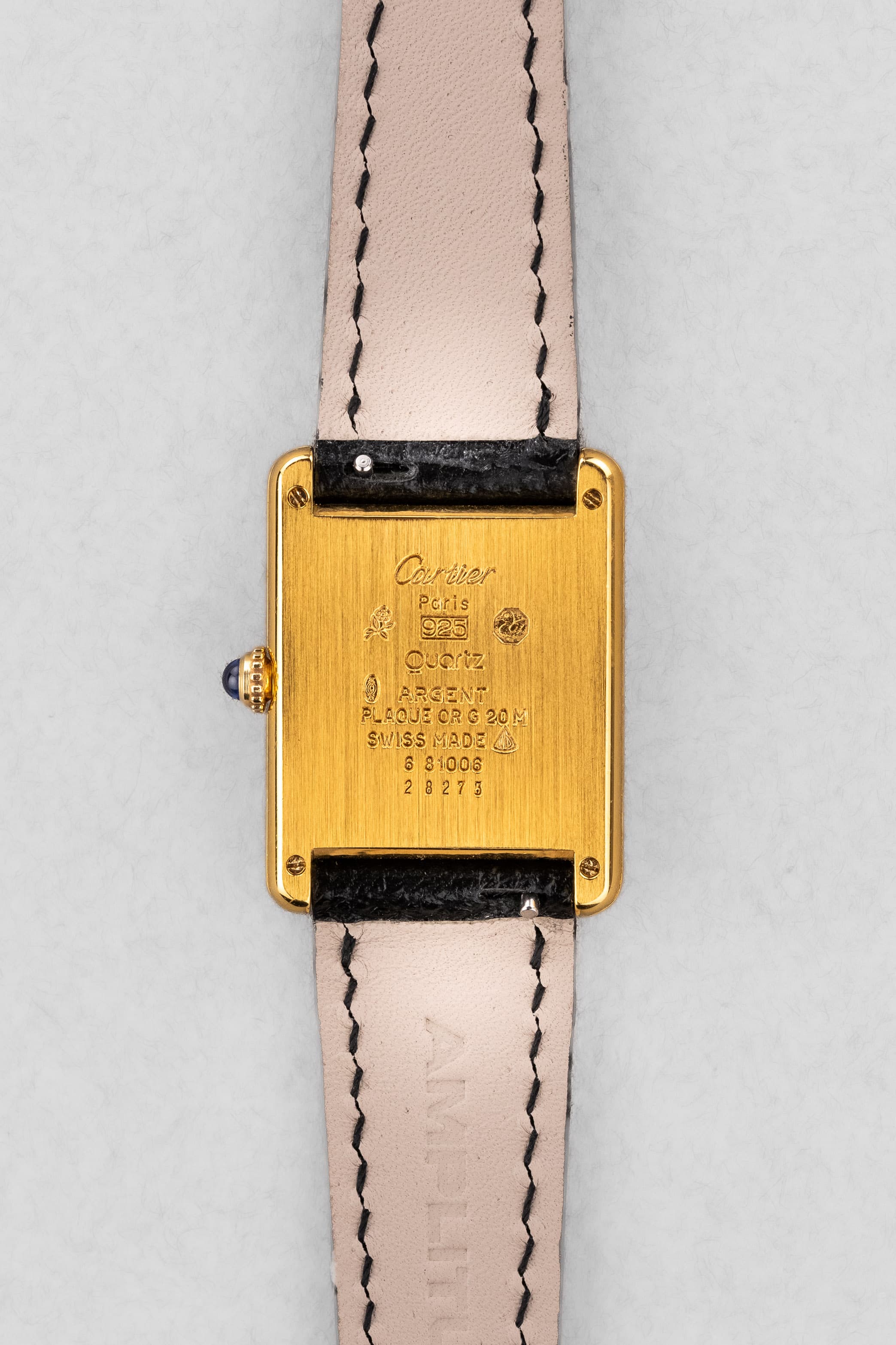 235V-FR Cartier Tank Must Quartz GM 6 « White Trinity + Roman Art Déco » - Back