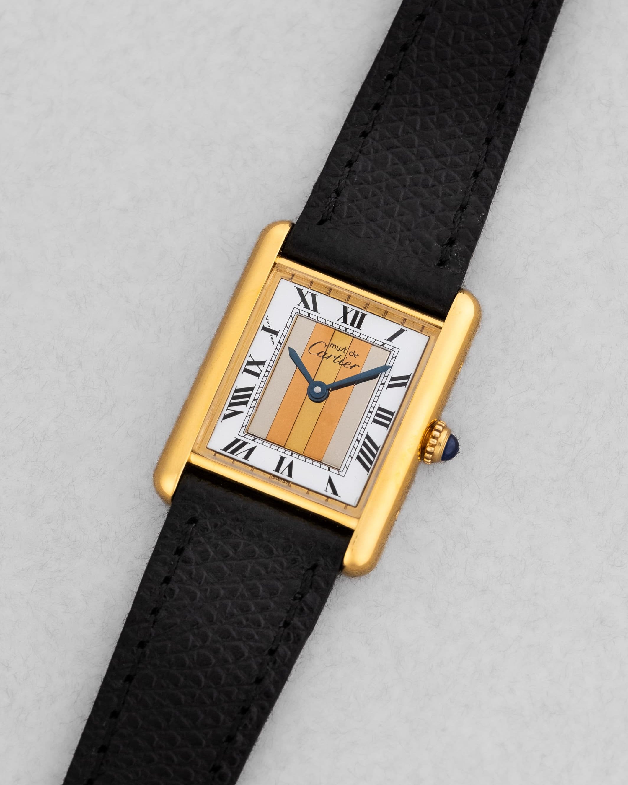 235V-yU Cartier Tank Must Quartz GM 6 « White Trinity + Roman Art Déco » - Three Quarters