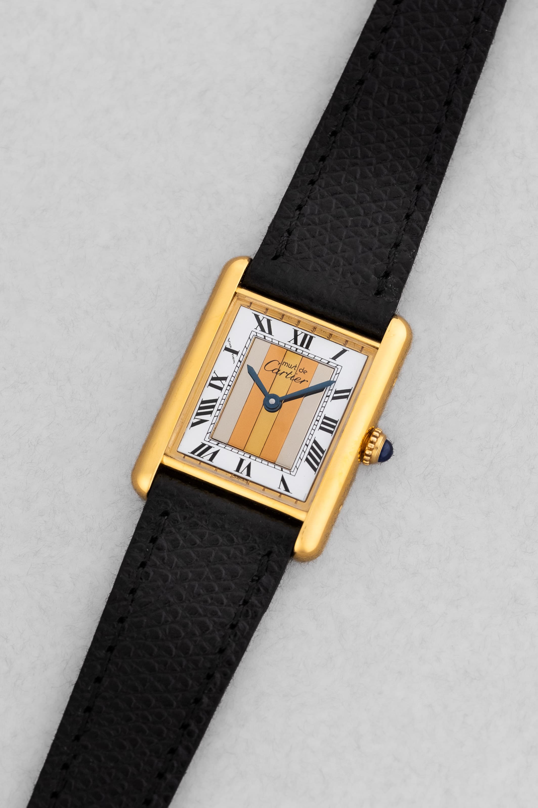 235V-yU Cartier Tank Must Quartz GM 6 « White Trinity + Roman Art Déco » - Three Quarters
