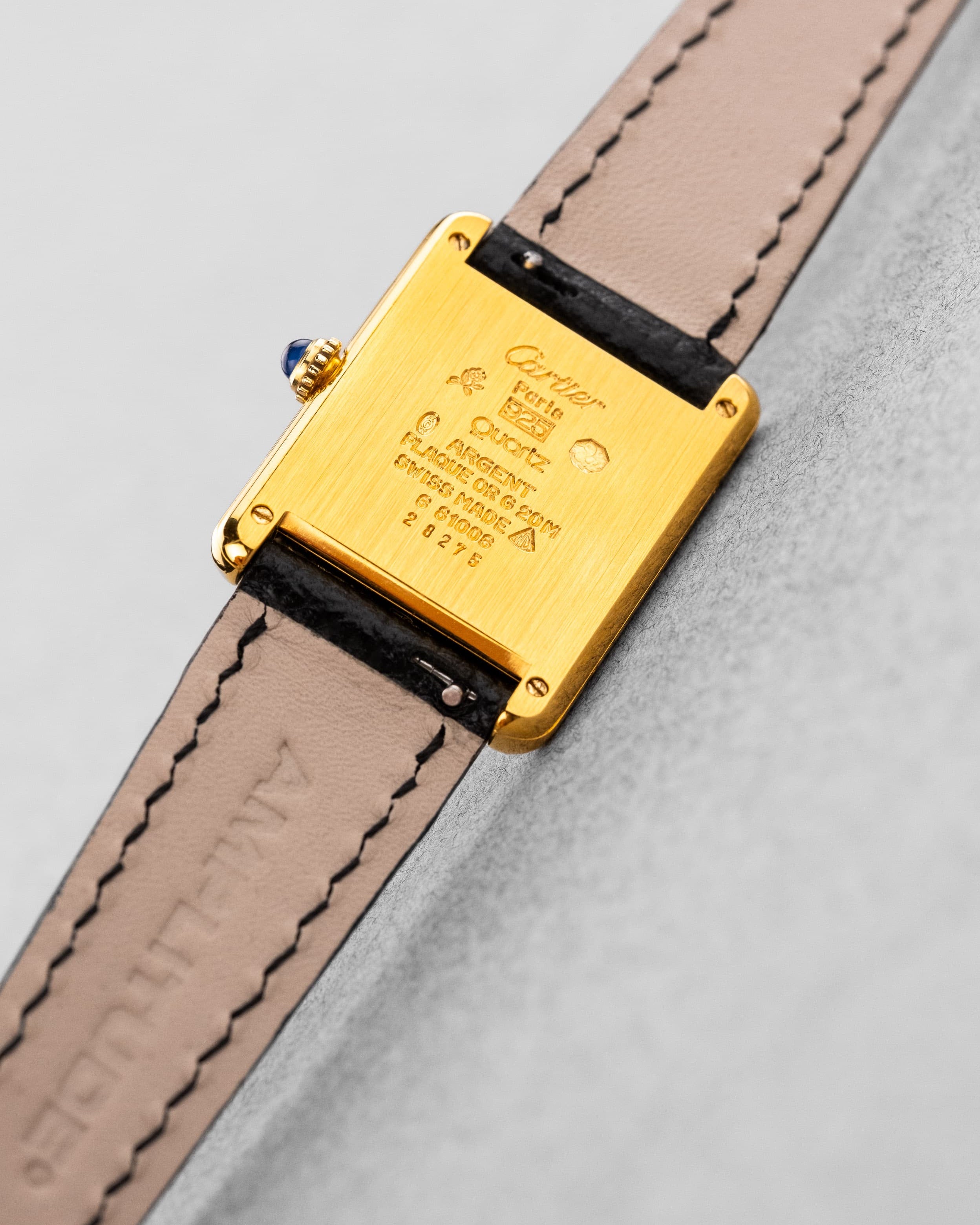 235V-zN Cartier Tank Must Quartz GM 6 « White Trinity + Roman Art Déco » - Back