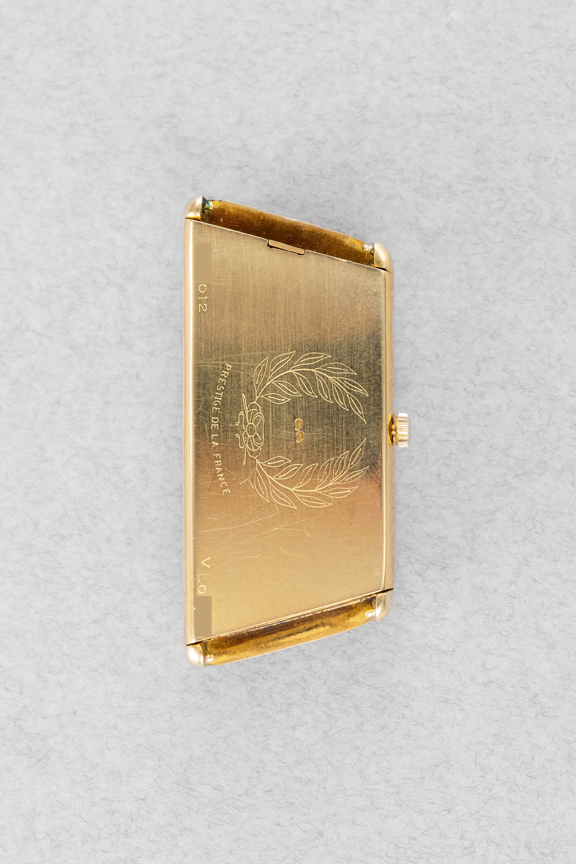 2YEY Extraordinary Vacheron & Constantin Prestige de la France in Yellow Gold & Tiger's Eye Marquetry, Sold in 1976 – Full Set & Unique - Back