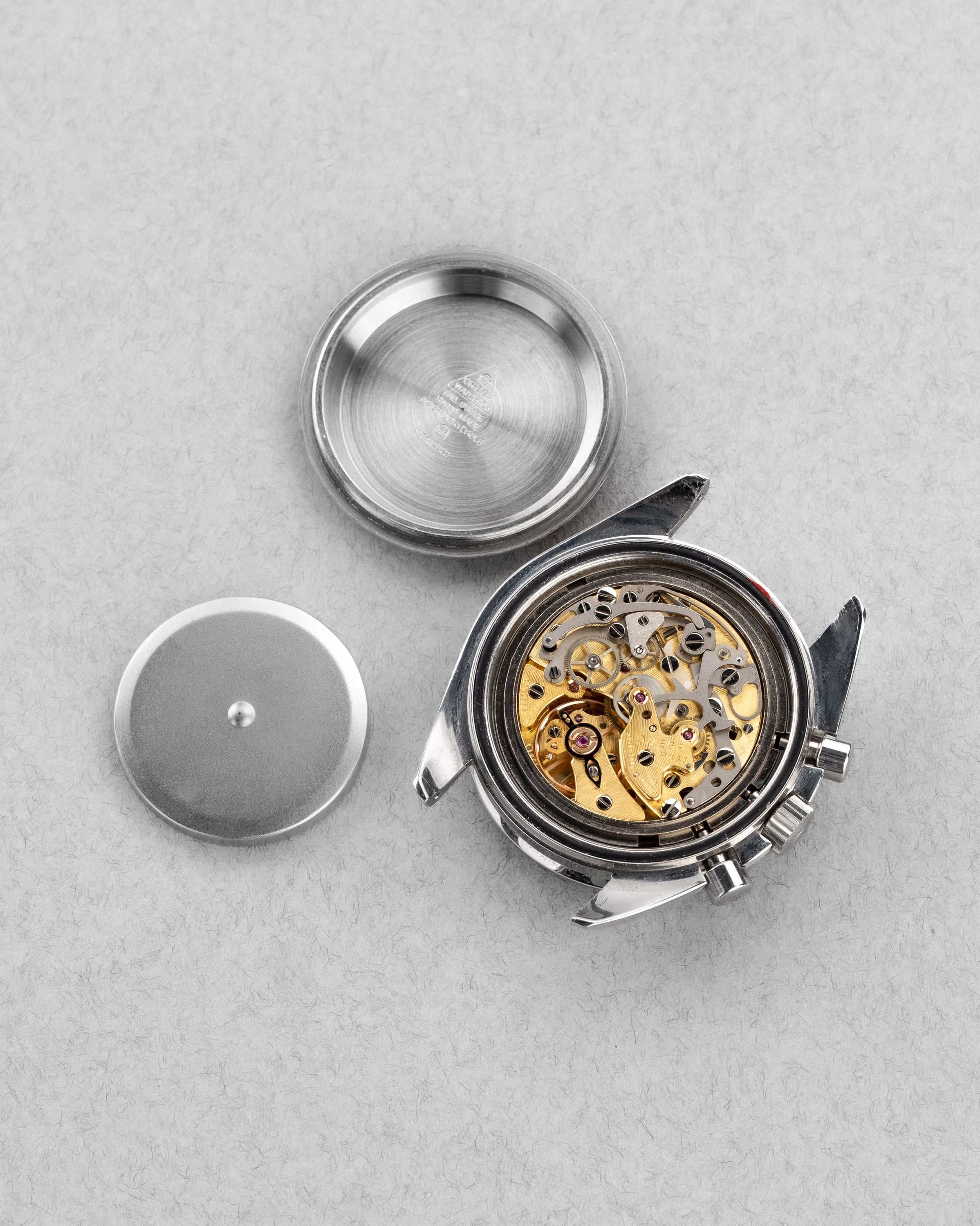 K2XS Omega Speedmaster Moonwatch « Long S & R » réf. 3590.50/145.022 circa 1990 – Patine + Bracelet 1450 - Movement