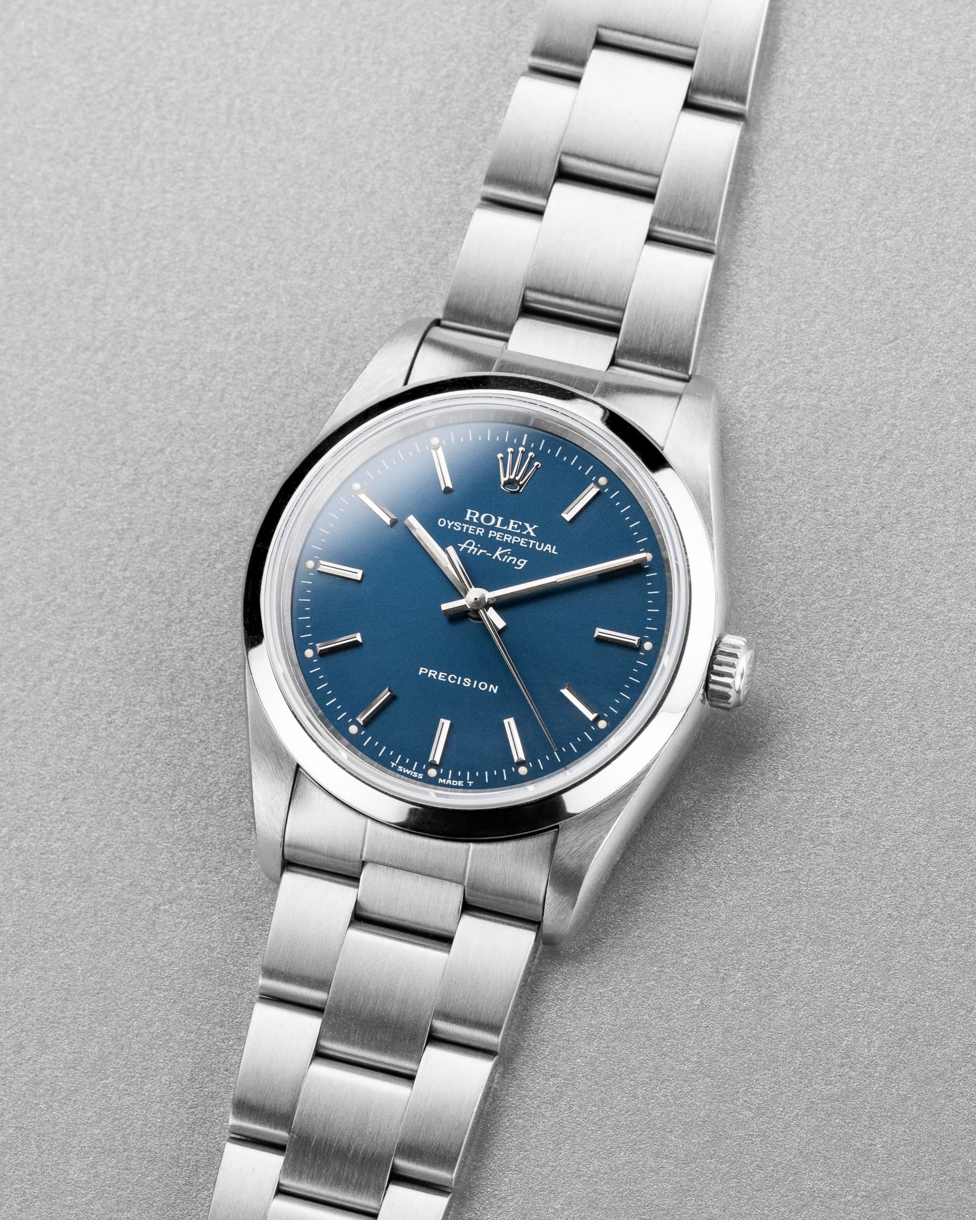 4KEG Rolex Air-King ref. 14000 del 1996 – Quadrante blu - Tre quarti