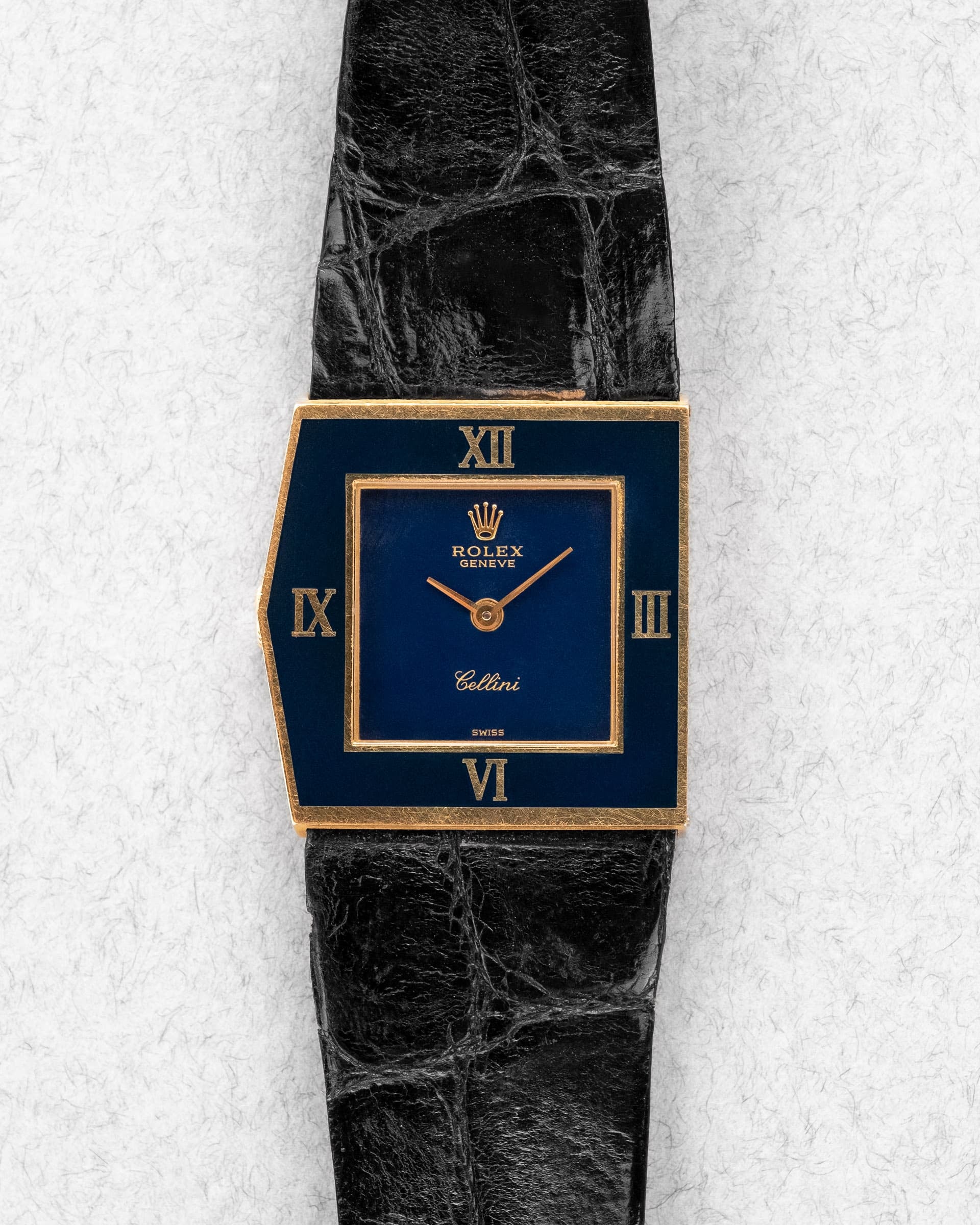 4MQV Rolex Cellini/Midas réf. 4153 en or jaune de 1981 – Double Bleu - Front