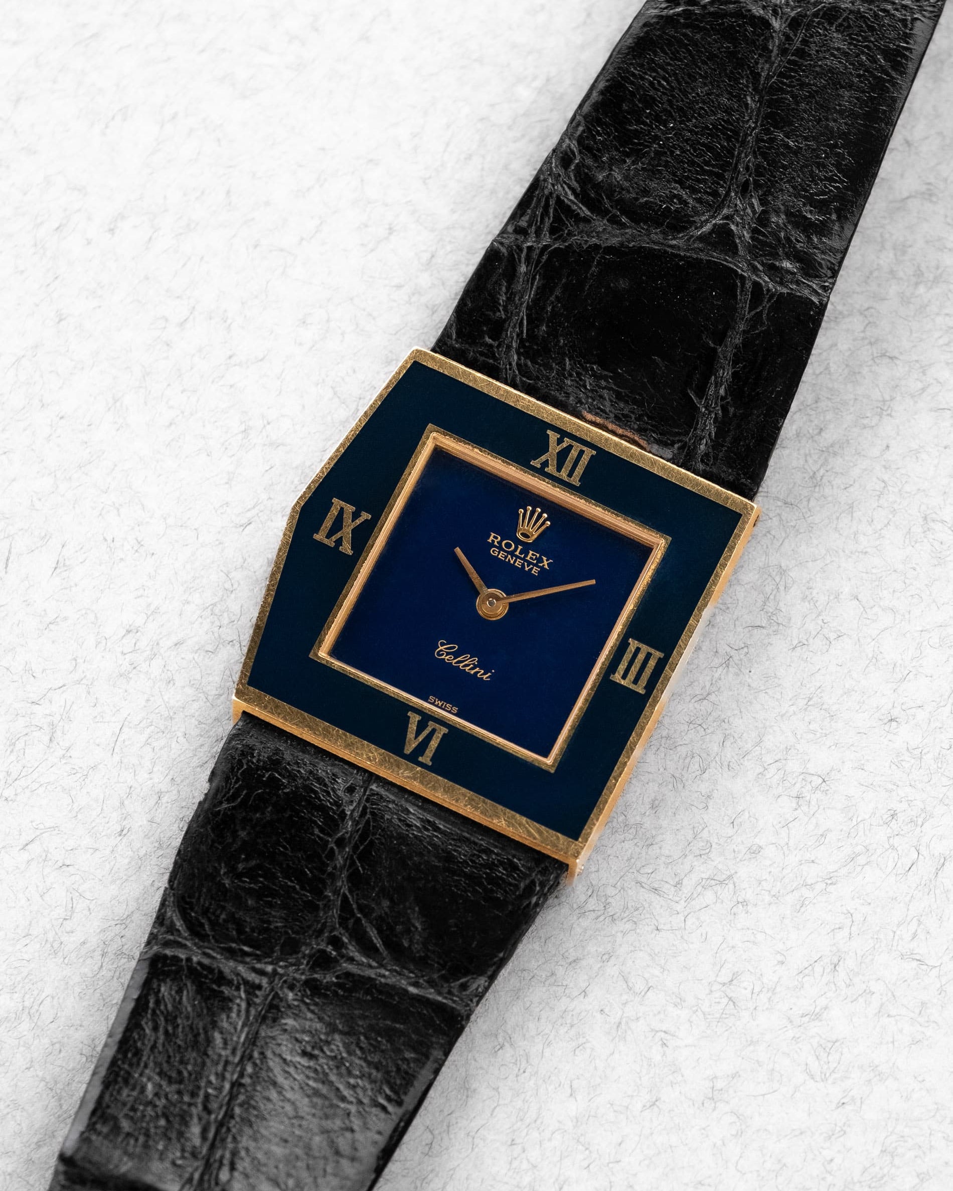 4MQV Rolex Cellini/Midas réf. 4153 en or jaune de 1981 – Double Bleu - Three Quarters