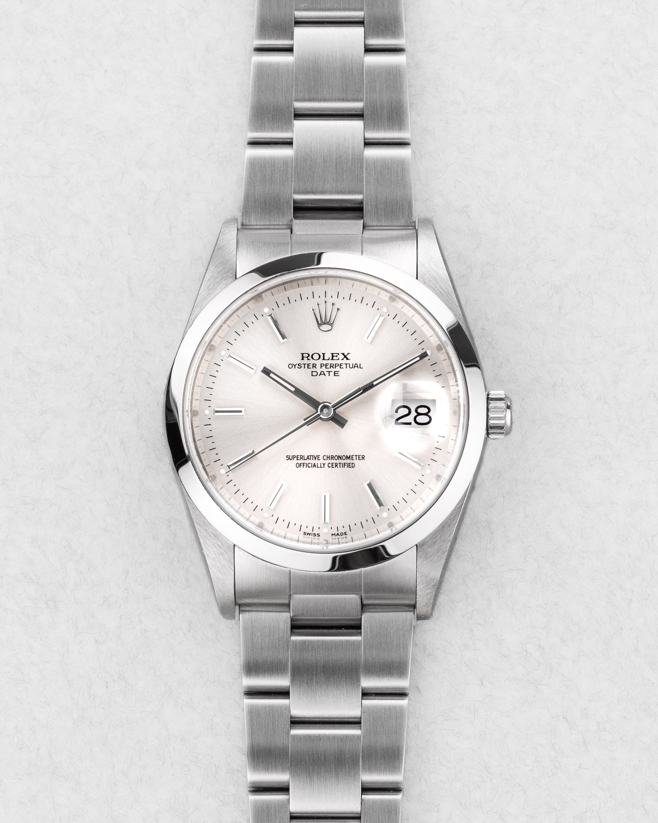 4S6Y Rolex Oyster Perpetual Date réf. 15200 de 2000 – Cadran « Silver » - Front