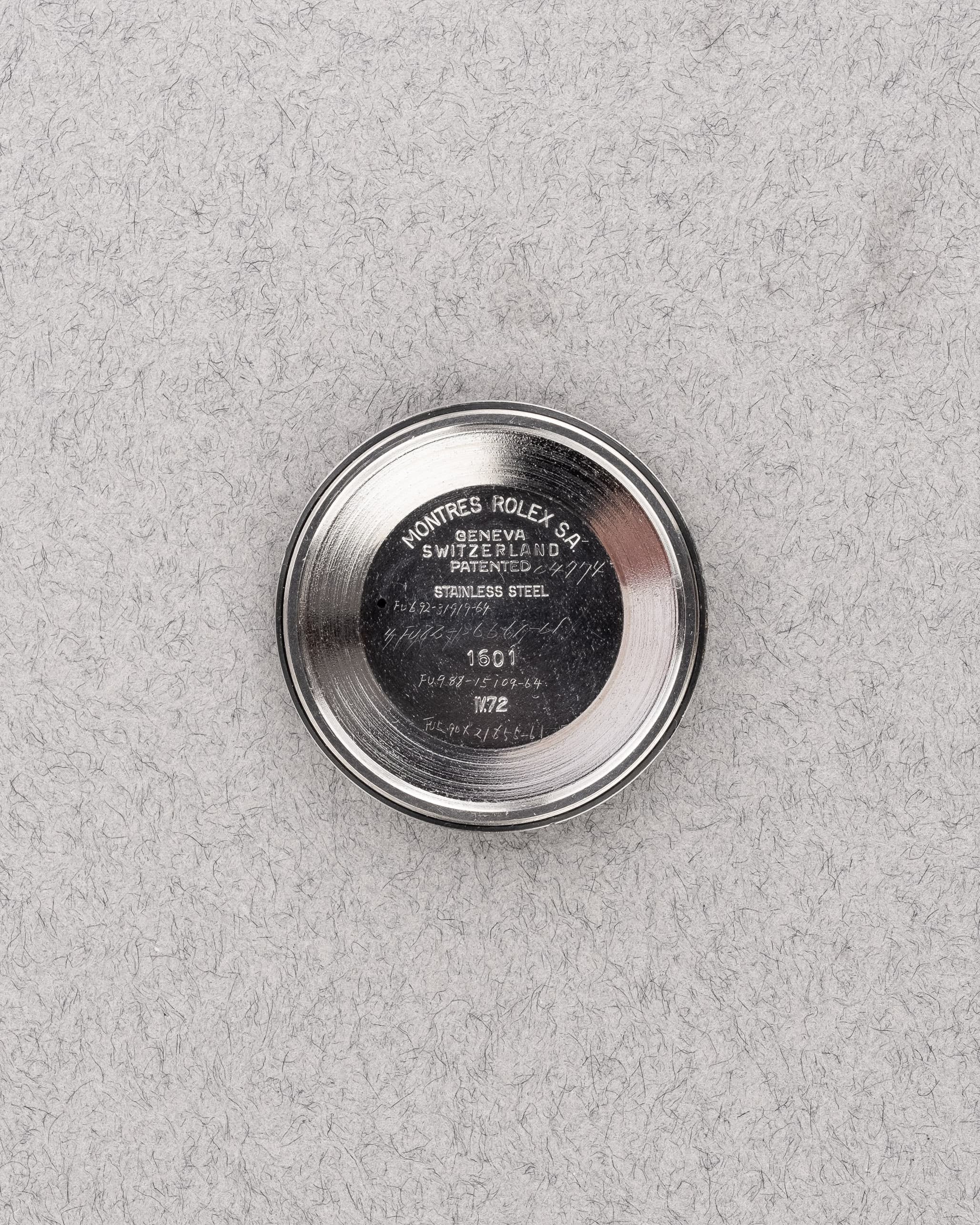 4VEB Rolex Datejust 1601 « Japan No Lume » de 1973 - Inside case back