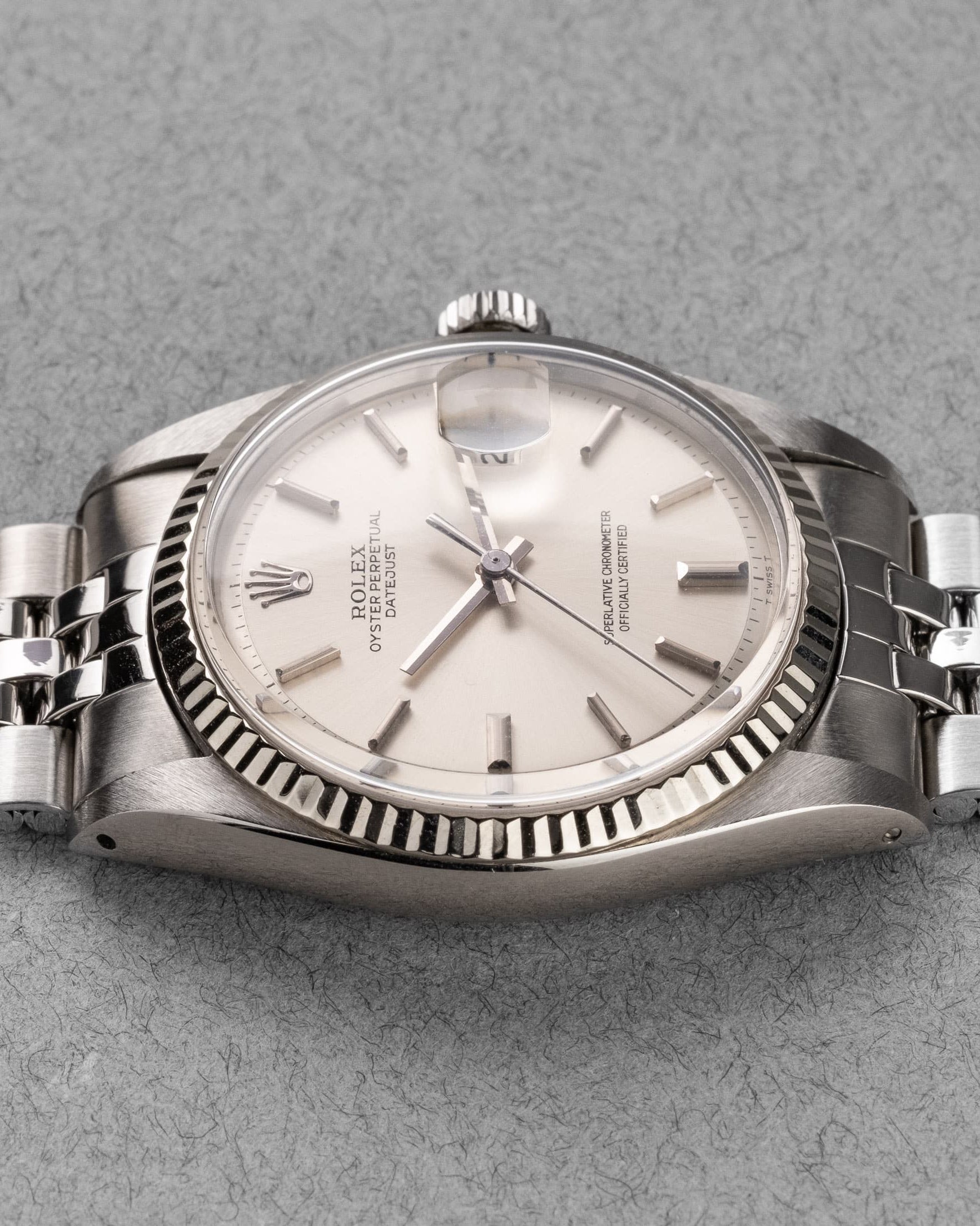 4VEB Rolex Datejust 1601 « Japan No Lume » de 1973 - Left side
