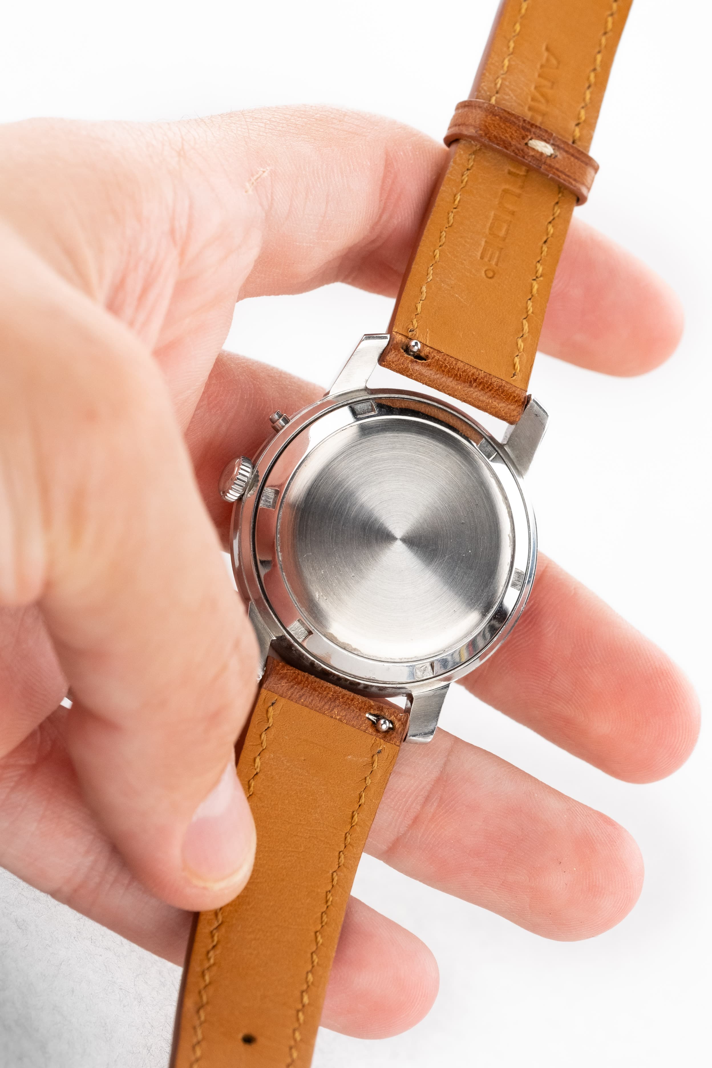 58TV 希少なTissot Navigator World Time ref. 4002-1 ステンレススチール製 1951年 – 第一世代 - 背面