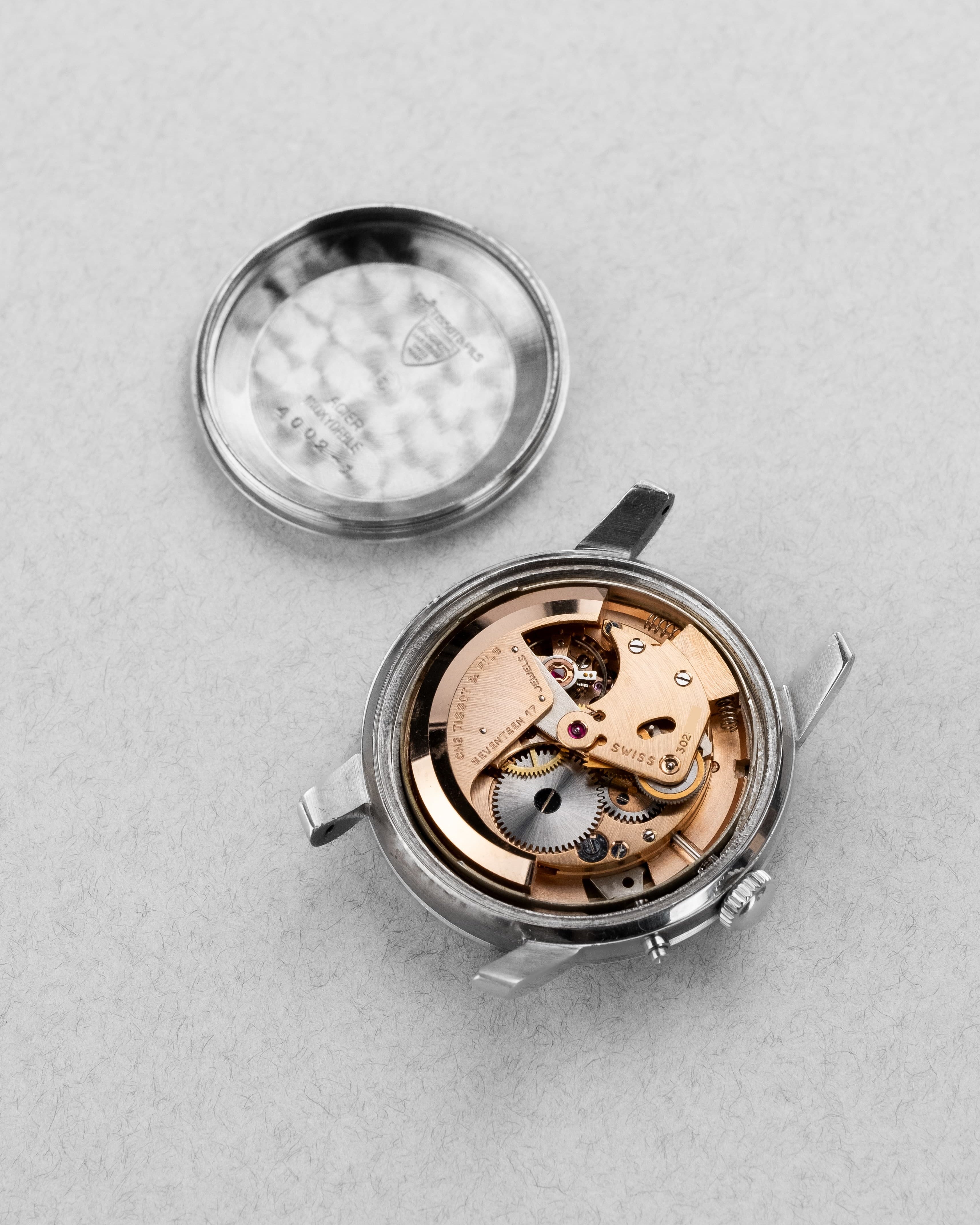 58TV Rare Tissot Navigator World Time réf. 4002-1 en acier de 1951 – Première génération - Movement