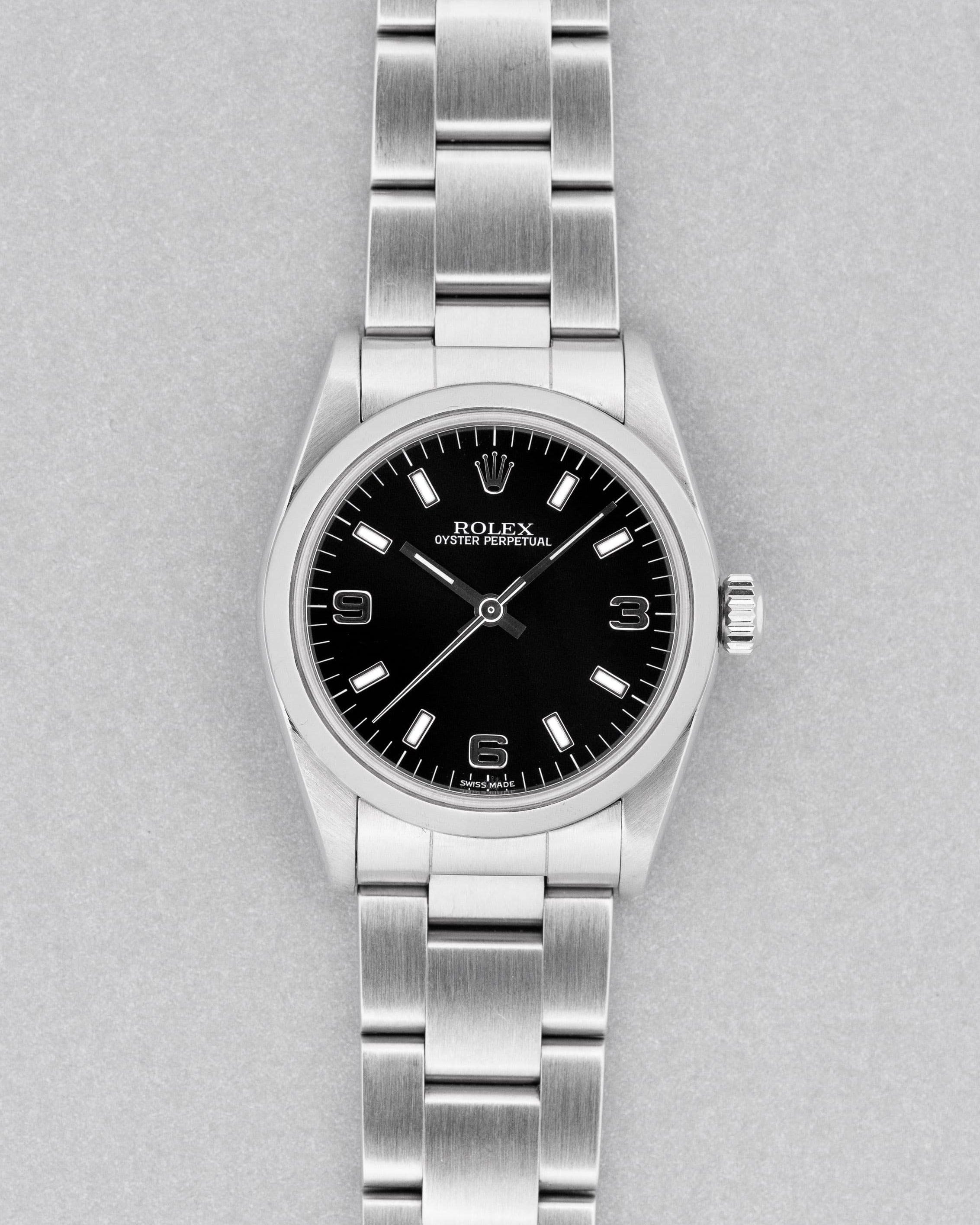 5WWQ Rolex Oyster Perpetual 31 ref. 77080 del 2000 – Quadrante nero «Explorer 3-6-9» - Fronte