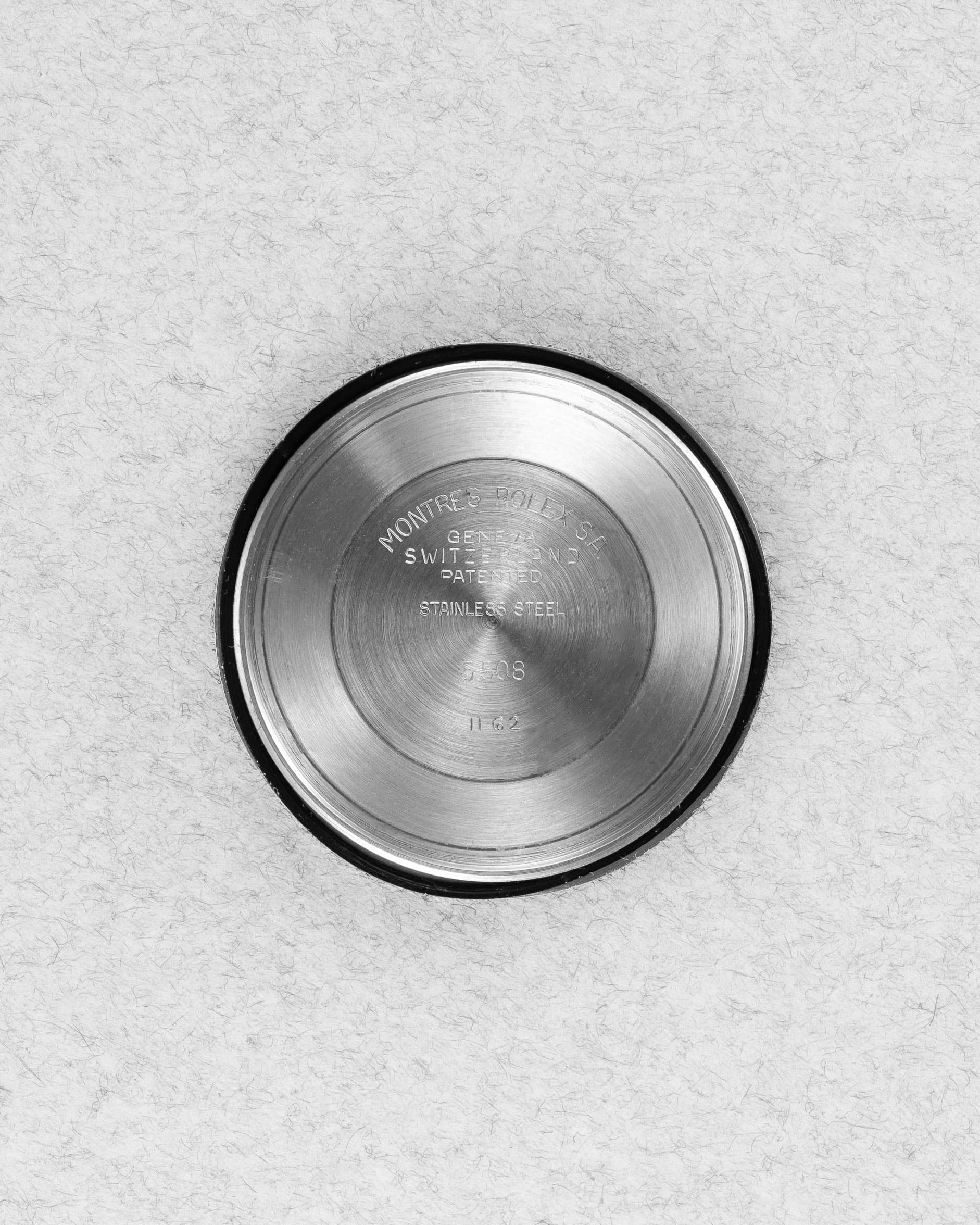 5ZWP Exceptionnelle Rolex Submariner 5508 « Gilt Small Crown James Bond Chronomètre » de 1962 – Parfait état et mouvement rare - Inside case back