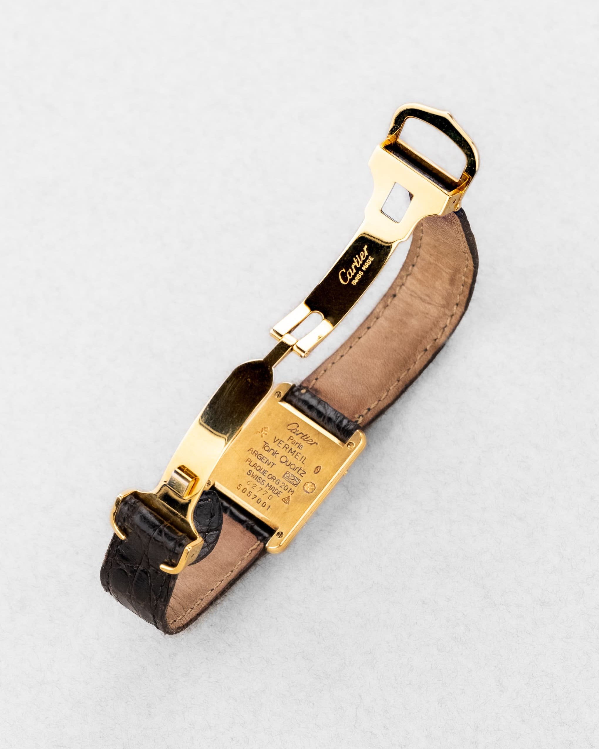 6SAN-0z Cartier Tank Must Quartz Lady « Black Gold Diamonds » - Buckle Outside