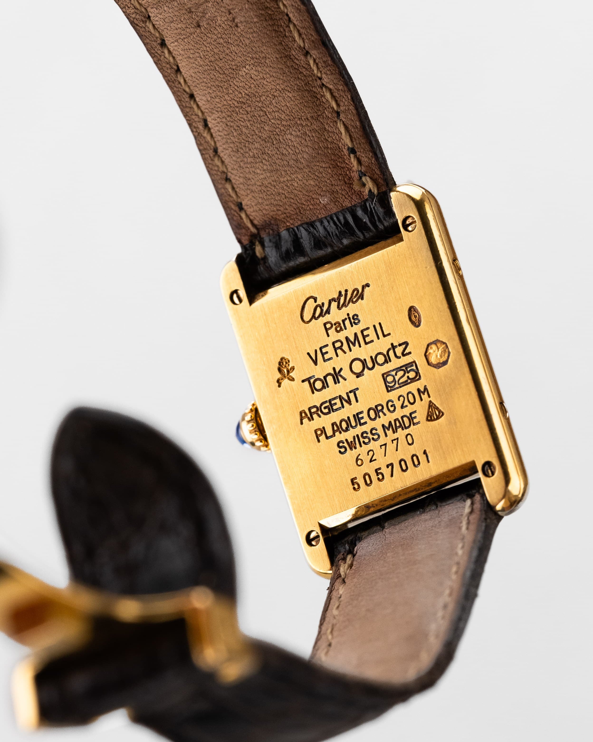 6SAN-8l Cartier Tank Must Quartz Lady « Black Gold Diamonds » - Back