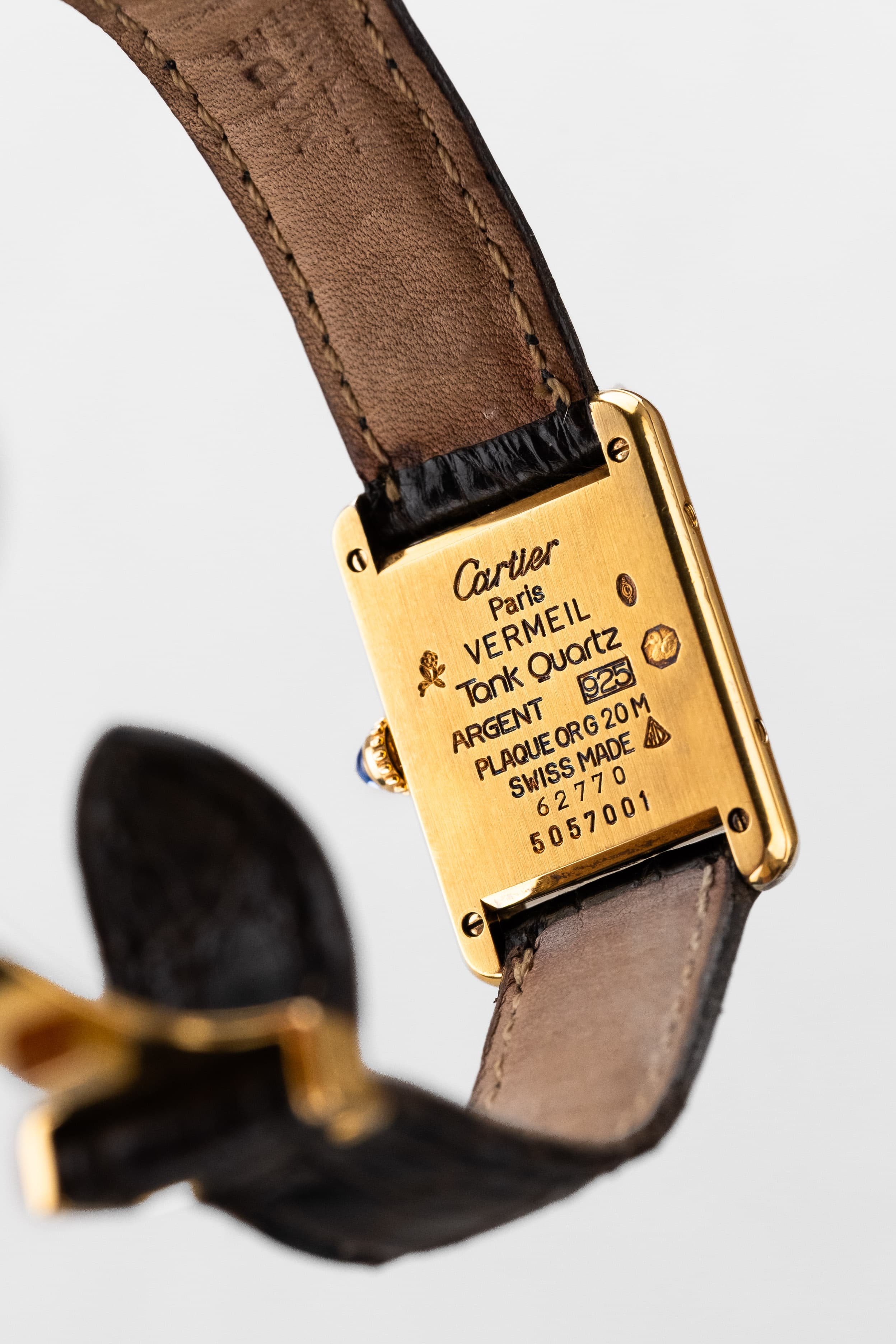 6SAN-8l Cartier Tank Must Quartz Lady « Black Gold Diamonds » - Back