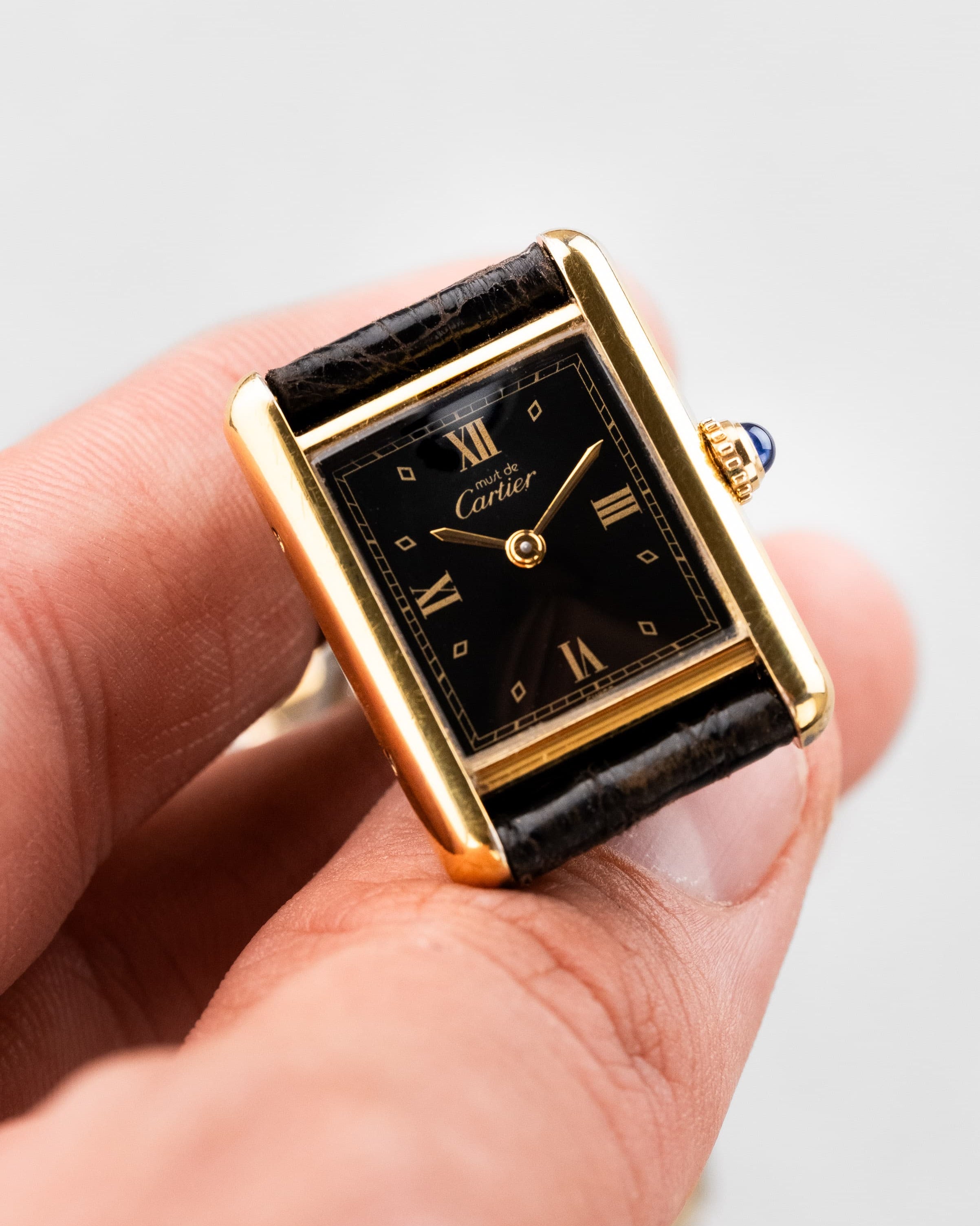6SAN-Il Cartier Tank Must Quartz Lady « Black Gold Diamonds » - Dial