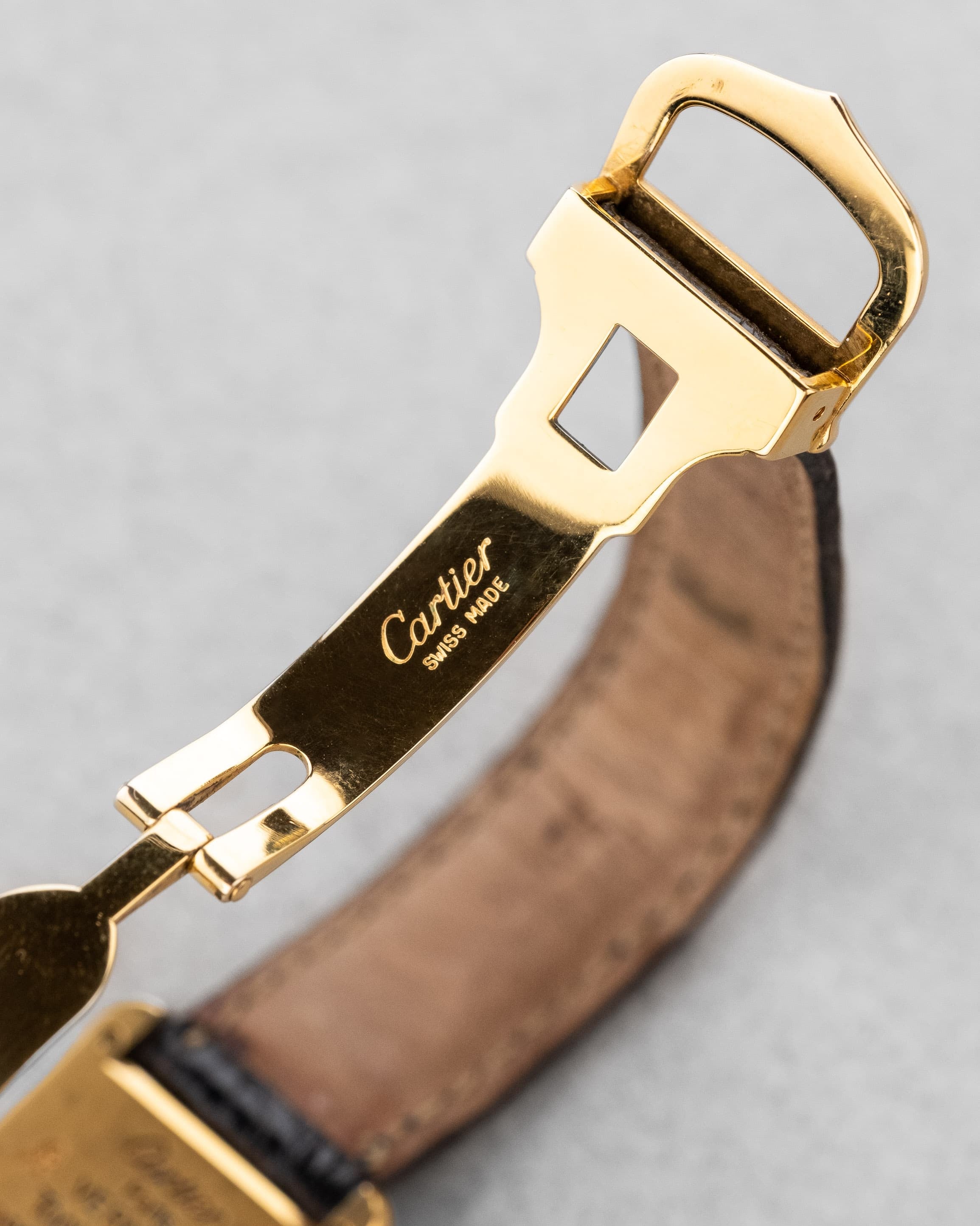 6SAN-Ki Cartier Tank Must Quartz Lady « Black Gold Diamonds » - Buckle Inside