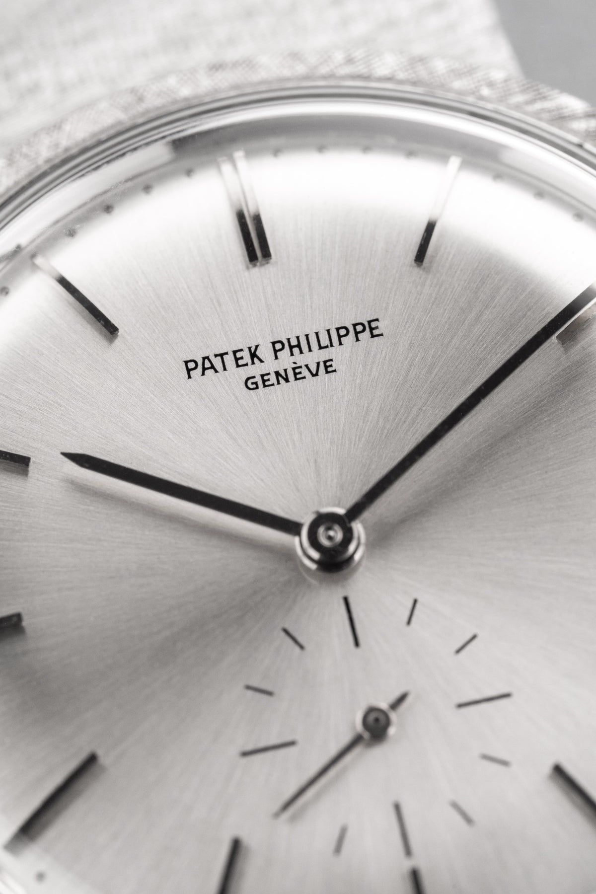 6TFR Patek Philippe Calatrava 3445/6 自動上鍊「Florentine」白金腕錶,circa 1968 - 錶盤