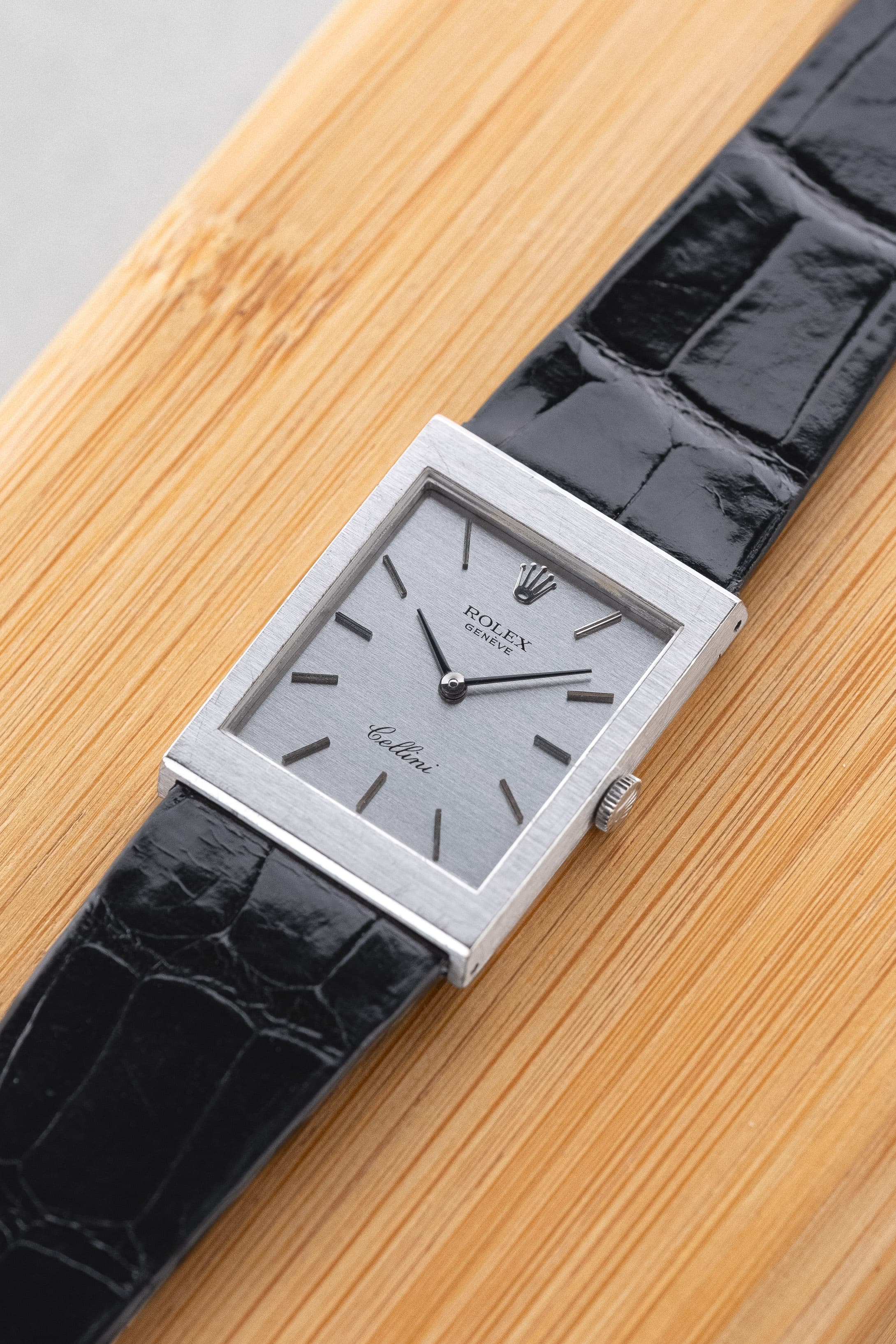 6ZEM-dR Rolex Cellini ref. 4014 ホワイトゴールド、1976年製 – 未研磨 - ディテール