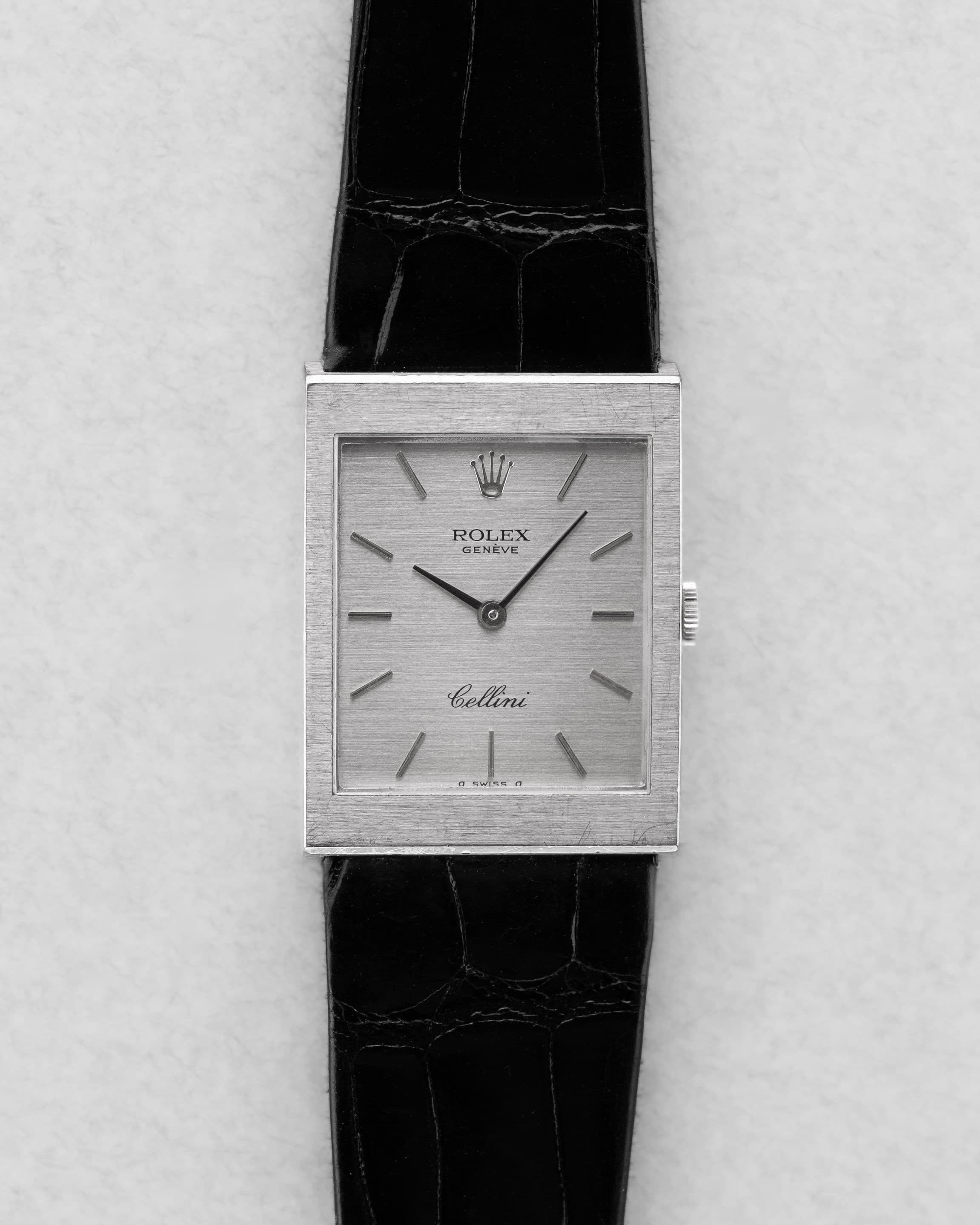 6ZEM-tx Rolex Cellini réf. 4014 en or blanc de 1976 – Jamais polie - Front