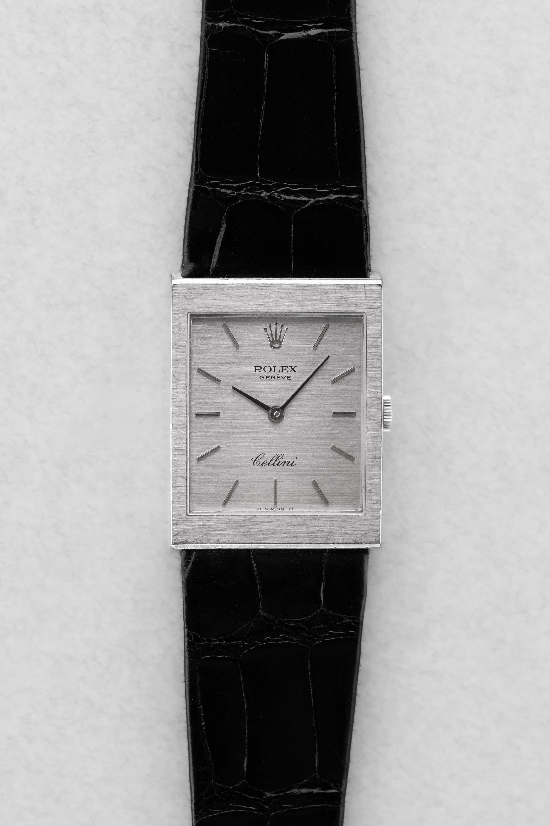 6ZEM-tx Rolex Cellini ref. 4014 ホワイトゴールド、1976年製 – 未研磨 - 正面