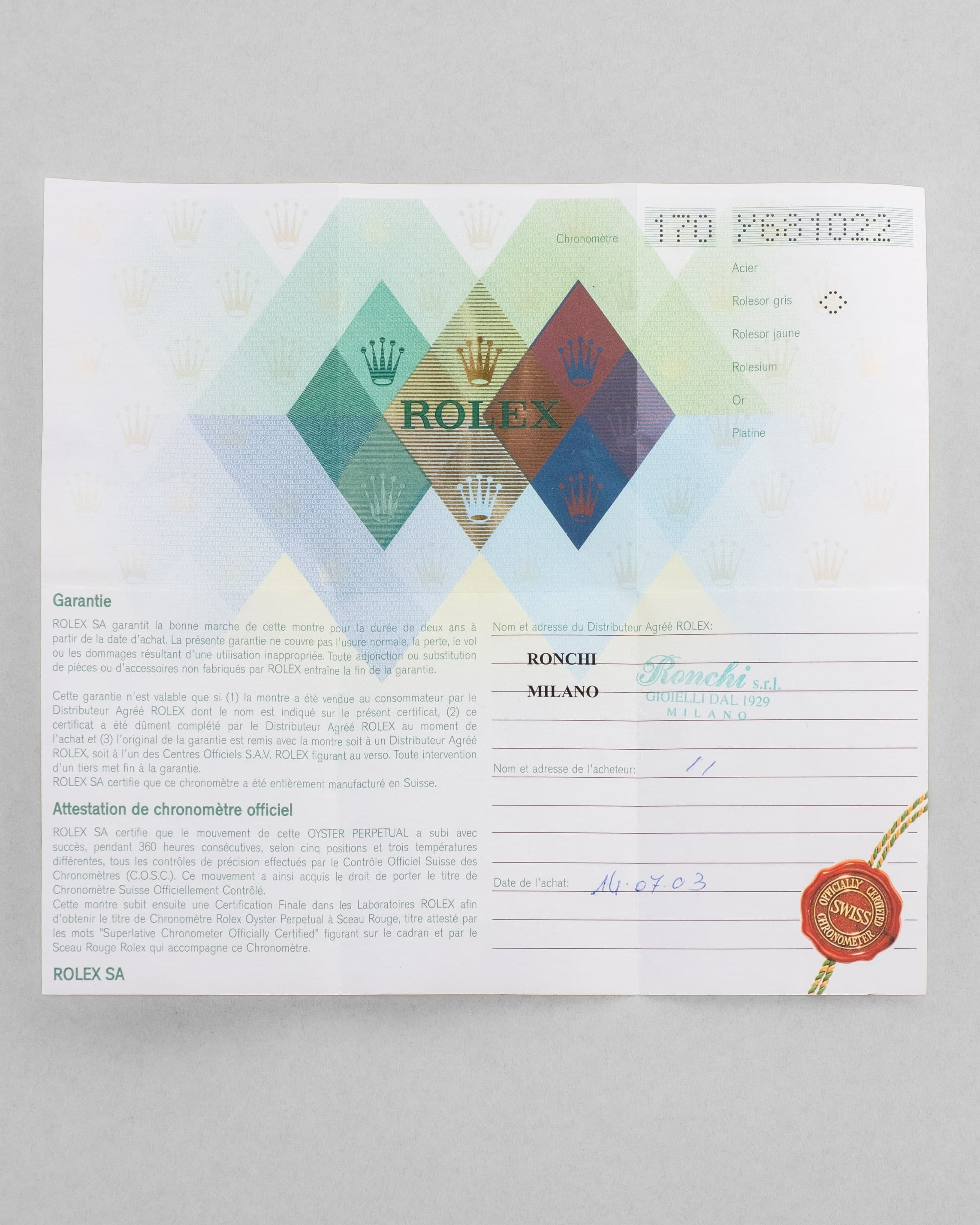8JS8 Rolex Datejust réf. 16234 de 2003 – Cadran noir + Garantie d'origine - Papers