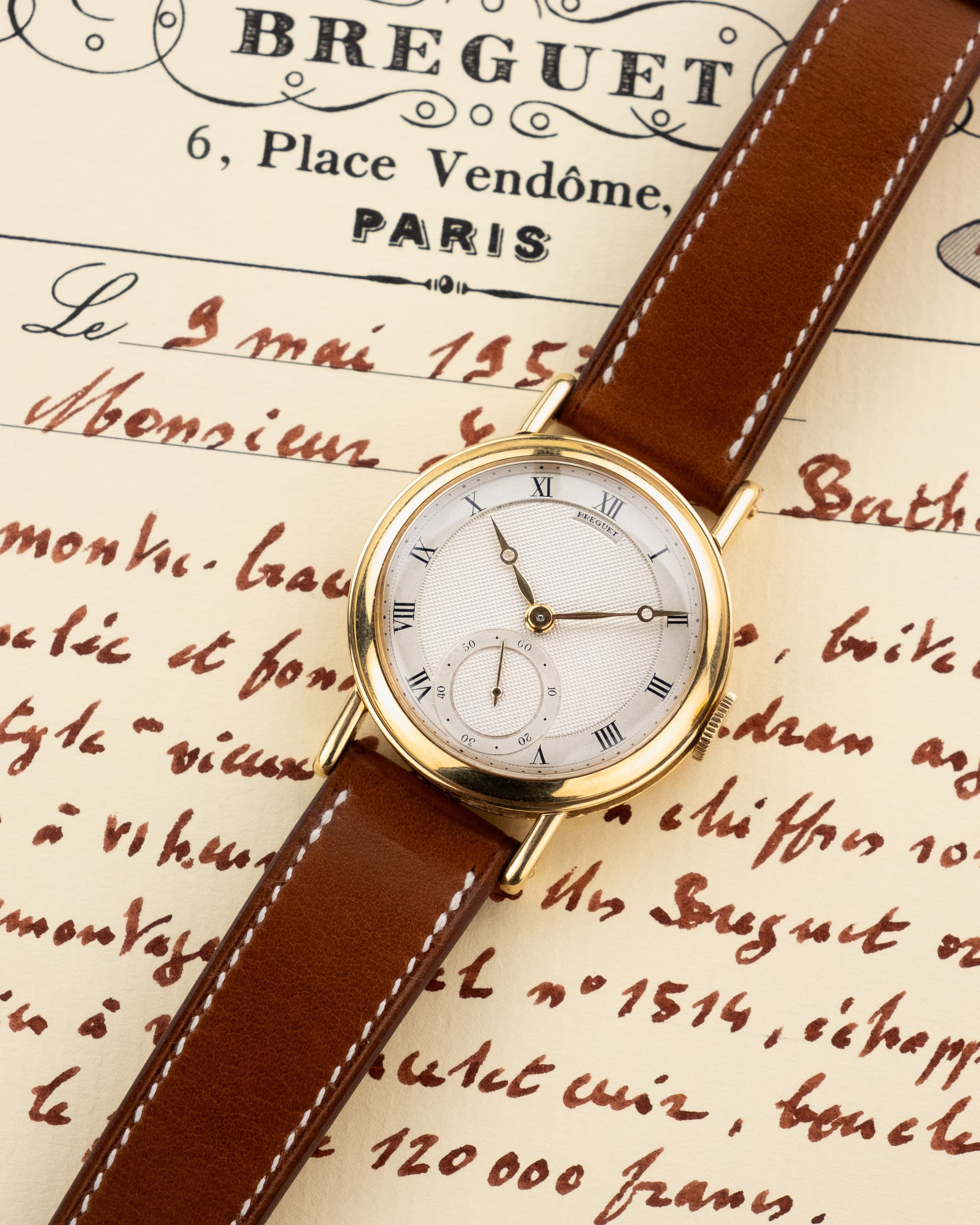 8TCB Extraordinaire Breguet « Empire » en or jaune, vendue en 1957 - Papers