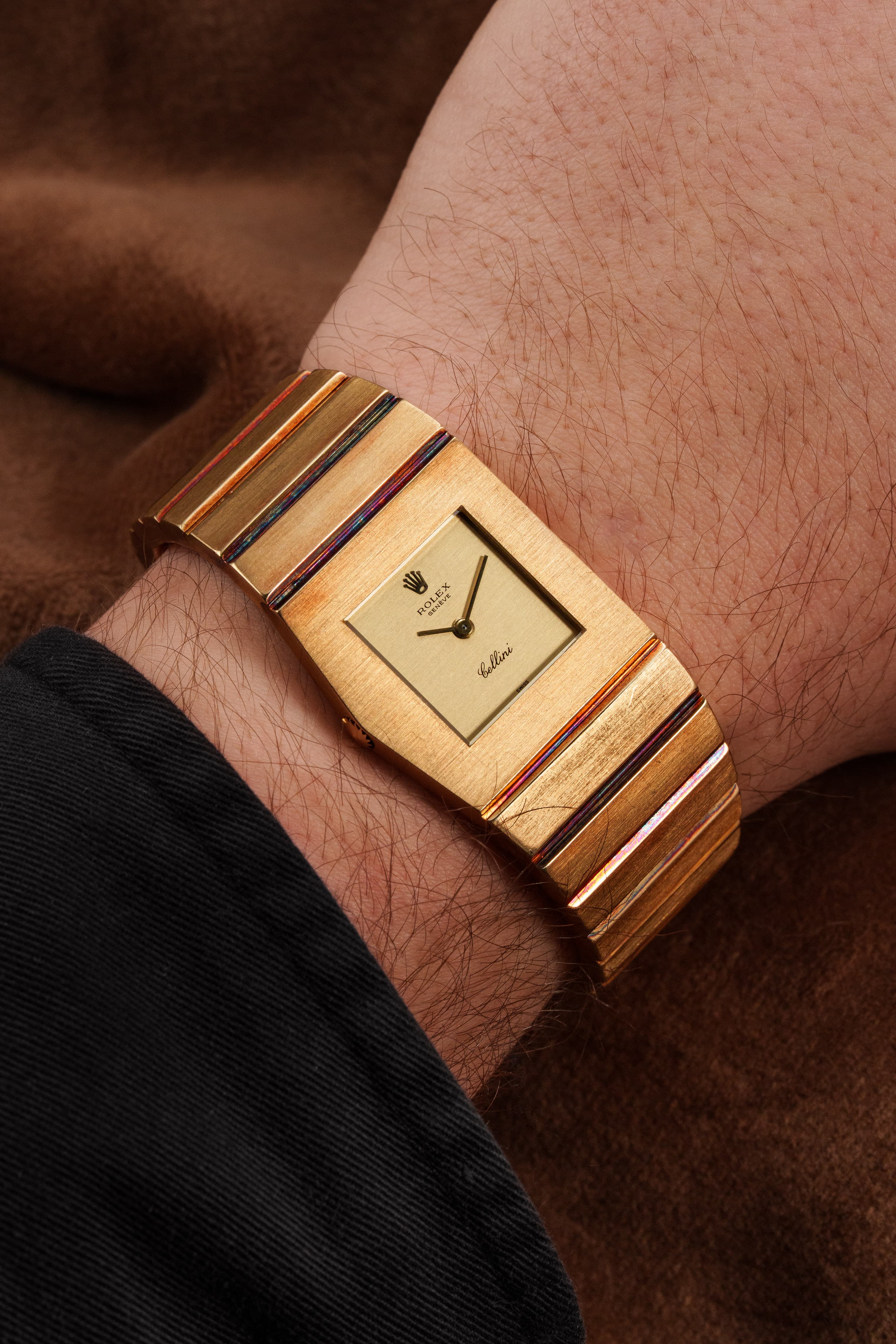 9F79 卓越したRolex King Midas/Cellini イエローゴールド製、ref. 9630、1963年 – 初代MIDAS - リストショット