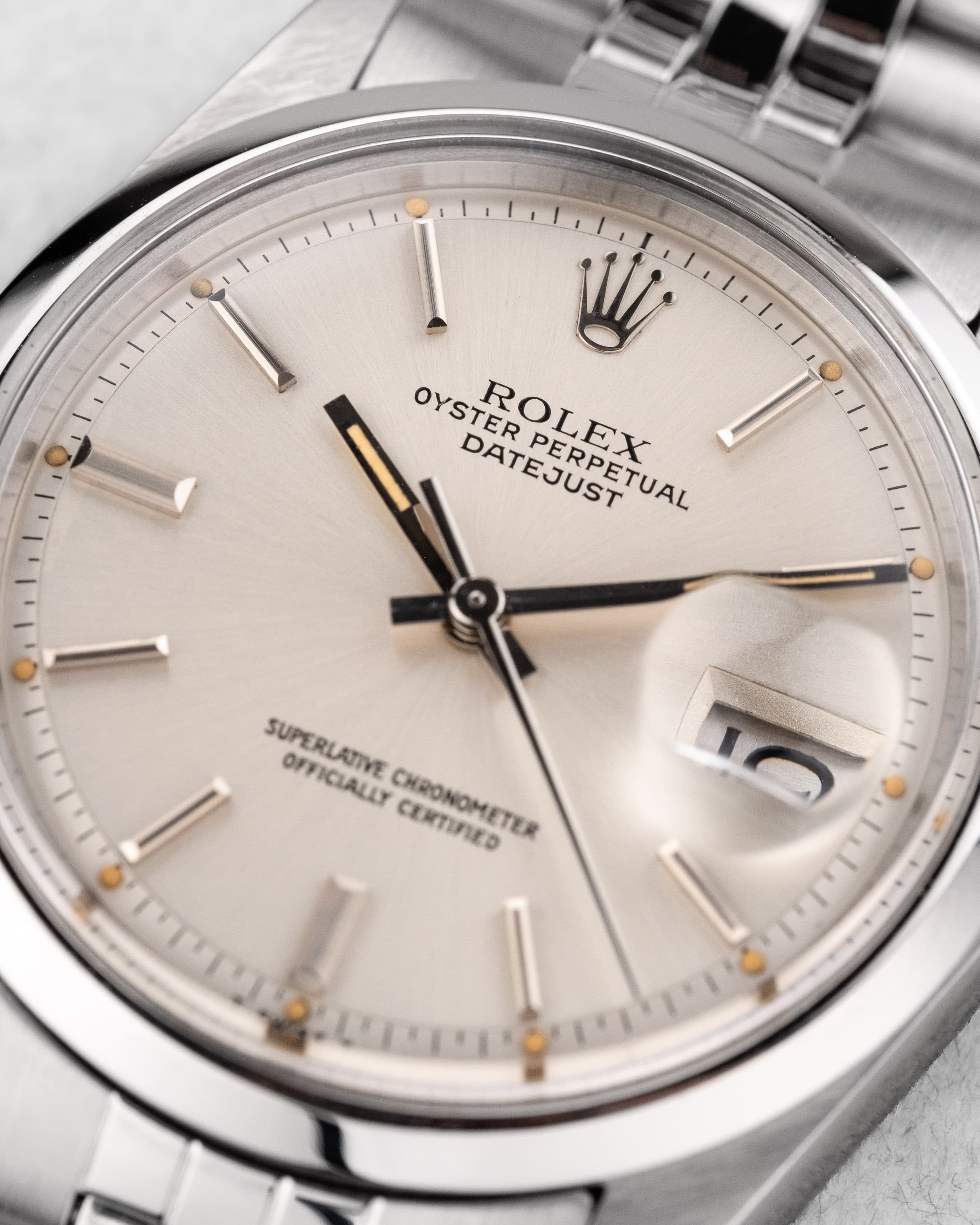 ADZN Rolex Datejust Ref. 1600 in Stahl von 1975 – „Silver“-Zifferblatt - Zifferblatt