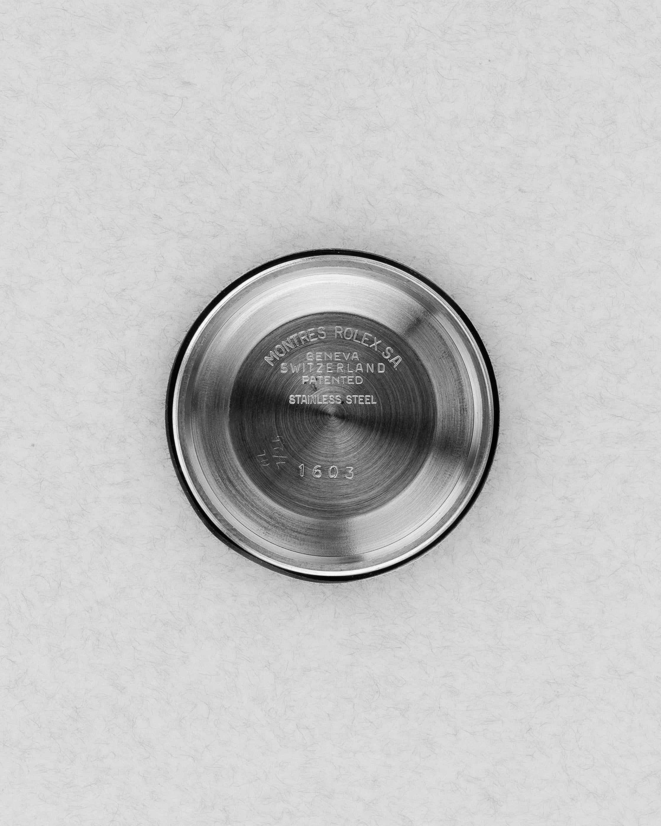 ADZN Rolex Datejust Ref. 1600 in Stahl von 1975 – „Silver“-Zifferblatt - Gehäuseboden innen