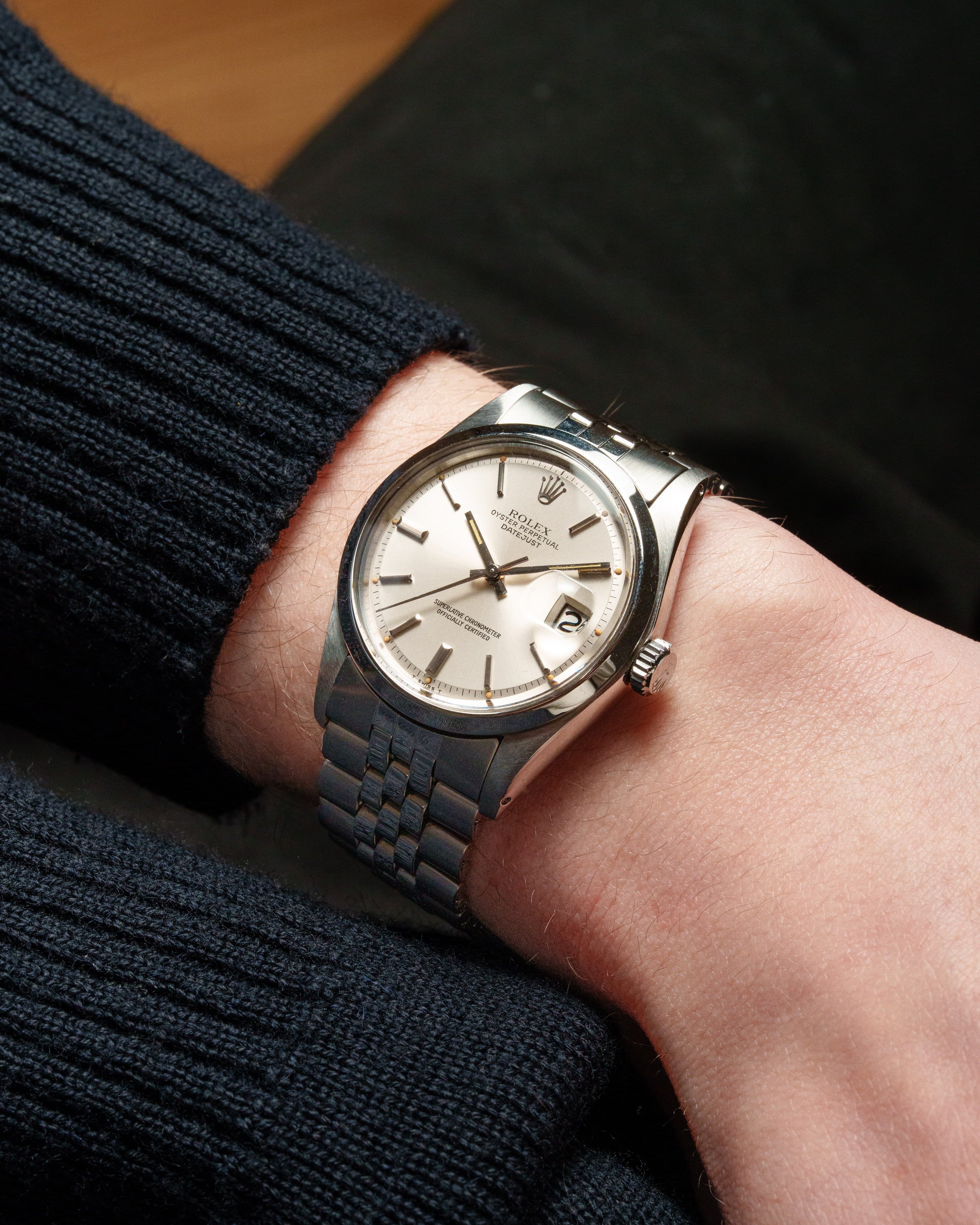 ADZN Rolex Datejust réf. 1600 en acier de 1975 – Cadran « Silver » - Wristshot