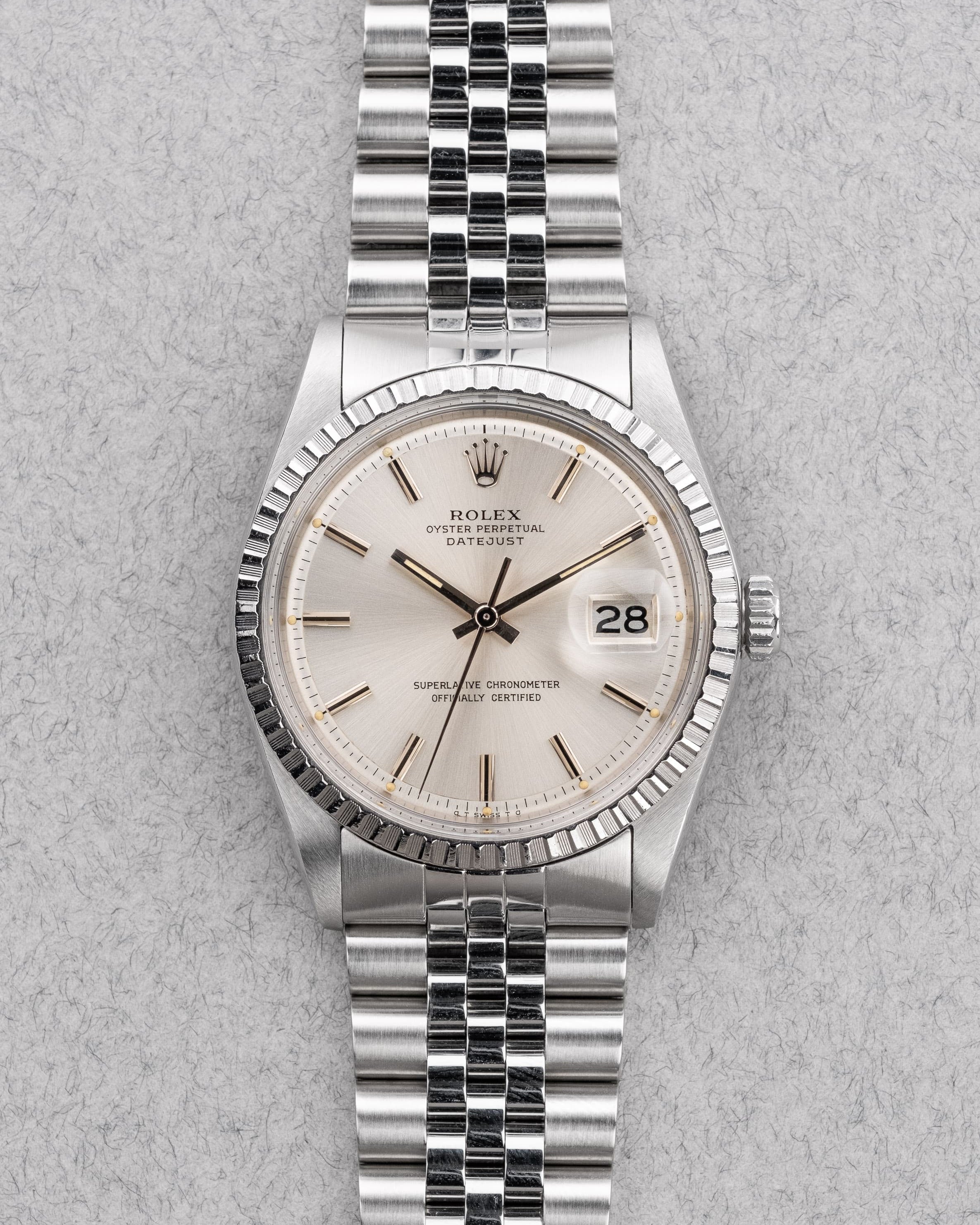 AT4P Rolex Datejust 1603 « Sigma » Silver de 1975 - Front