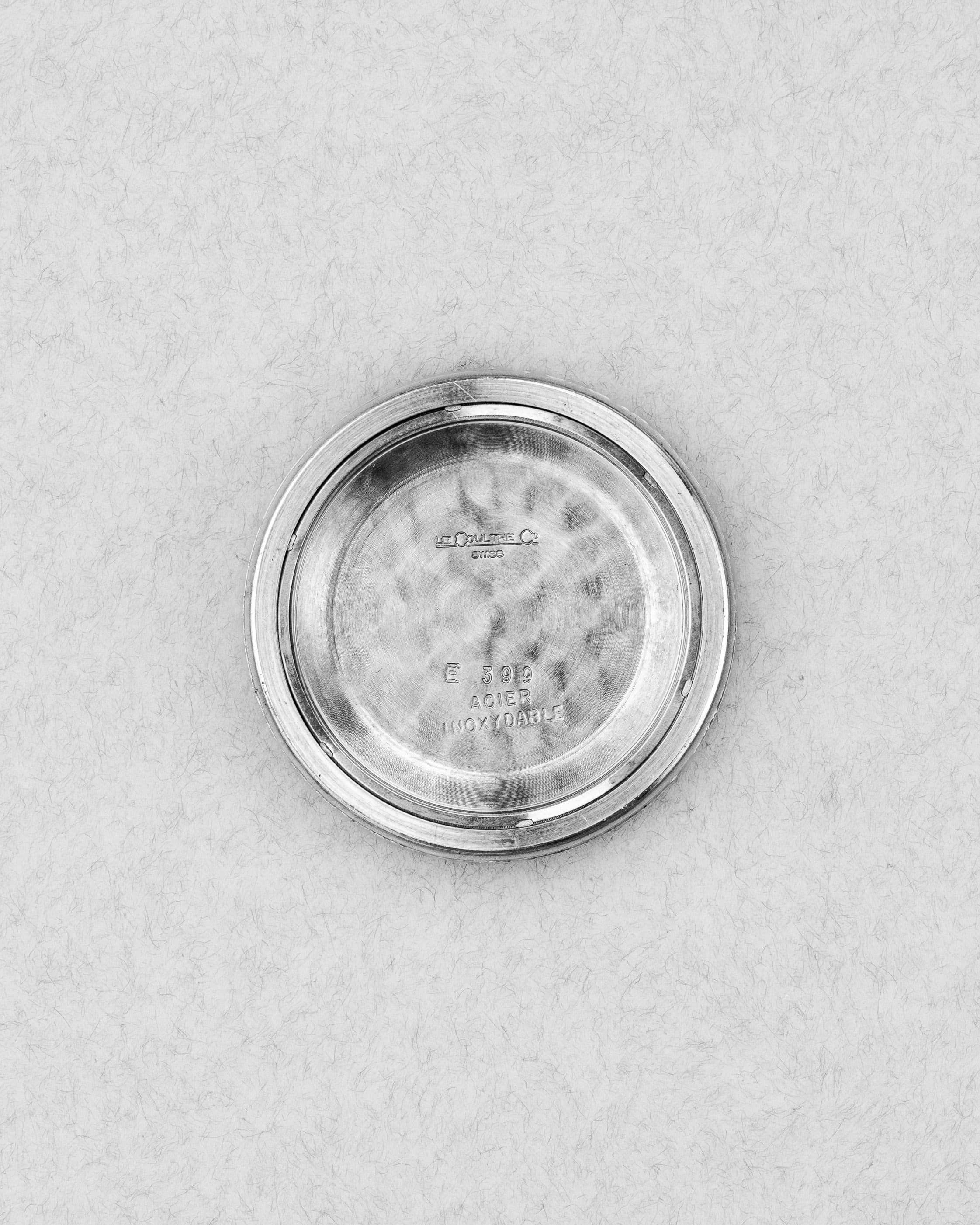 AY2Y-IM Exceptionnelle Jaeger-LeCoultre Chronomètre Geomatic E399 en acier, circa 1962 – Jamais polie - Inside case back