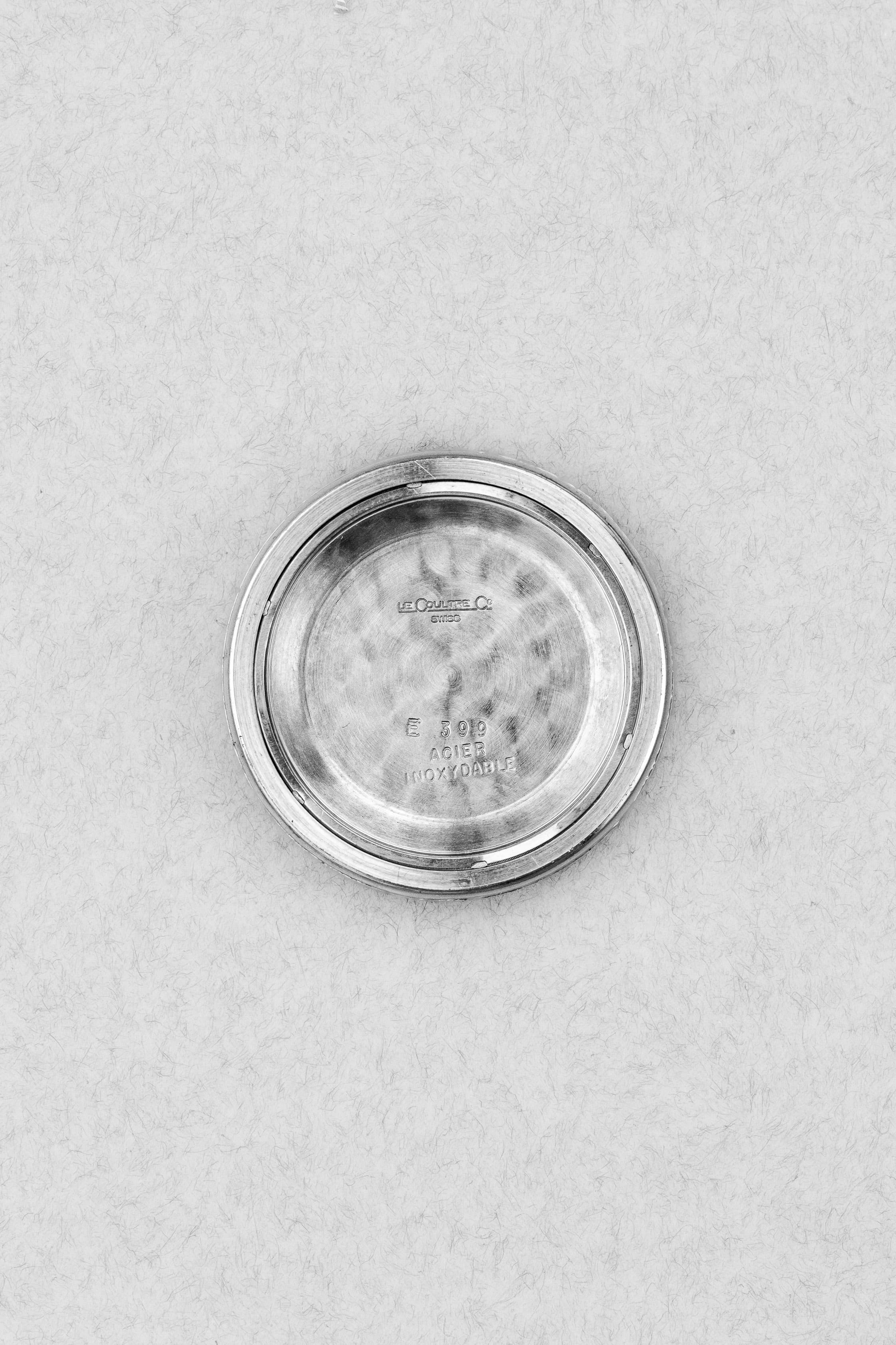 AY2Y-IM Exceptionnelle Jaeger-LeCoultre Chronomètre Geomatic E399 en acier, circa 1962 – Jamais polie - Inside case back