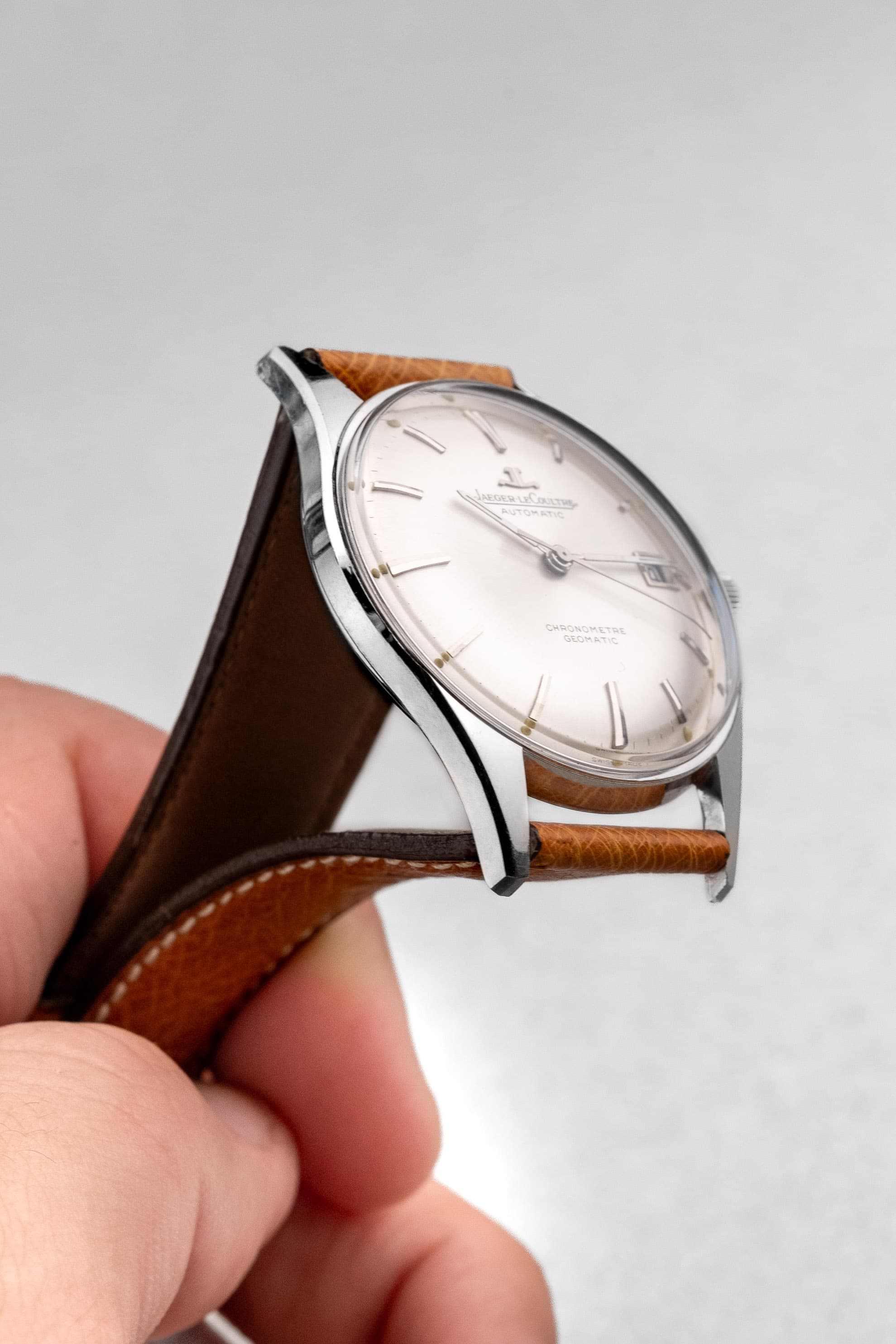 AY2Y-iI Exceptionnelle Jaeger-LeCoultre Chronomètre Geomatic E399 en acier, circa 1962 – Jamais polie - Feature