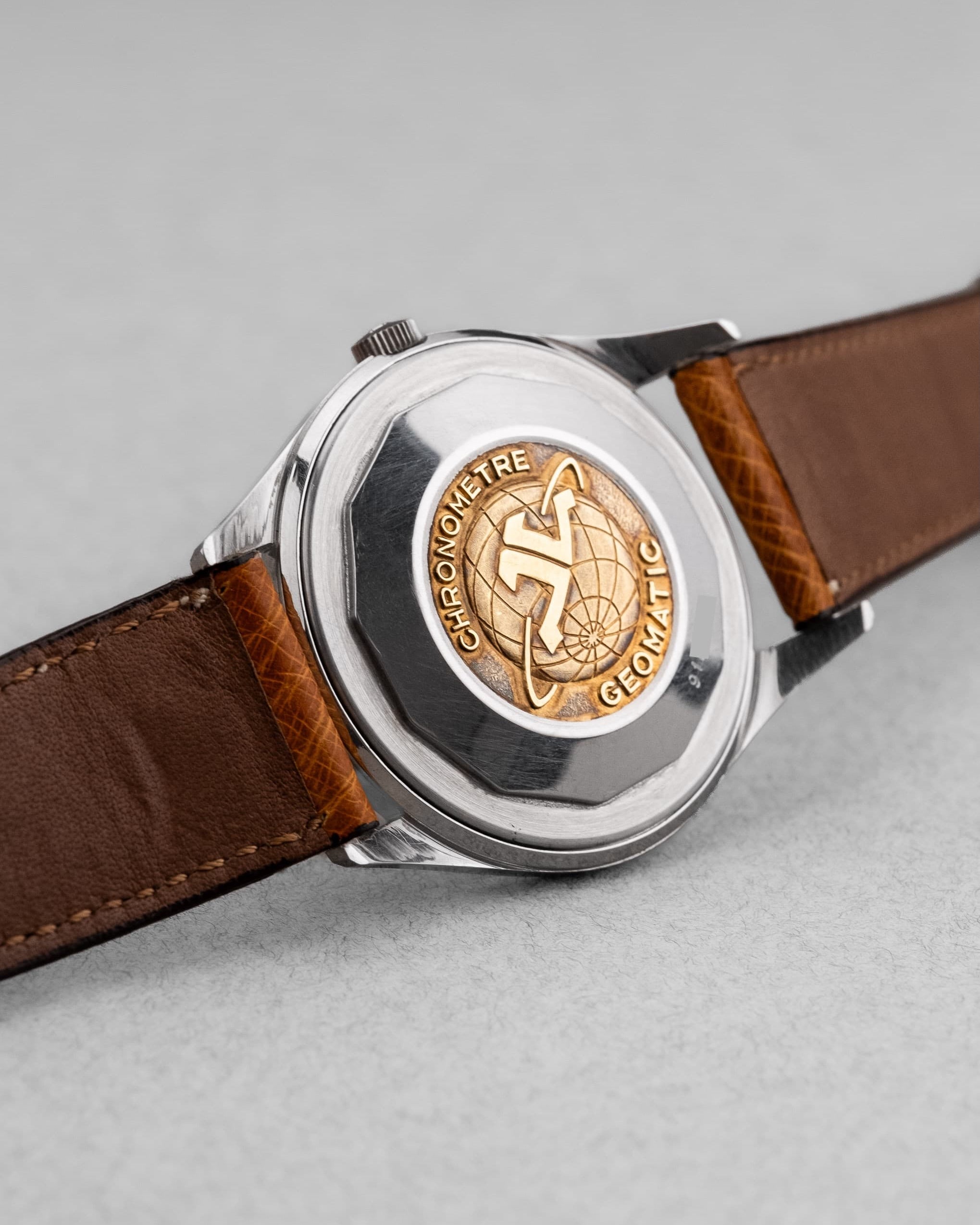 AY2Y-m7 Exceptionnelle Jaeger-LeCoultre Chronomètre Geomatic E399 en acier, circa 1962 – Jamais polie - Back