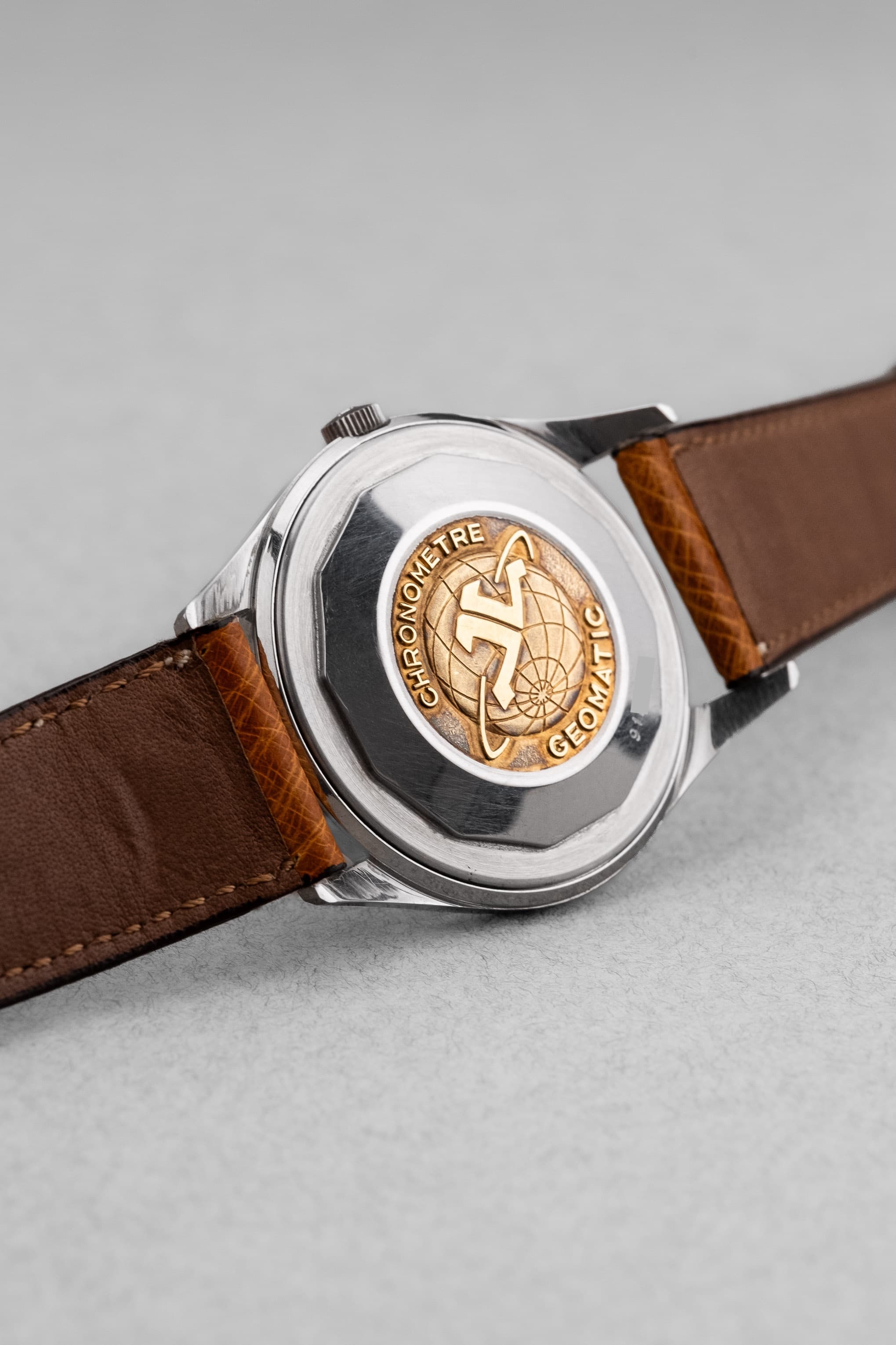 AY2Y-m7 Exceptionnelle Jaeger-LeCoultre Chronomètre Geomatic E399 en acier, circa 1962 – Jamais polie - Back