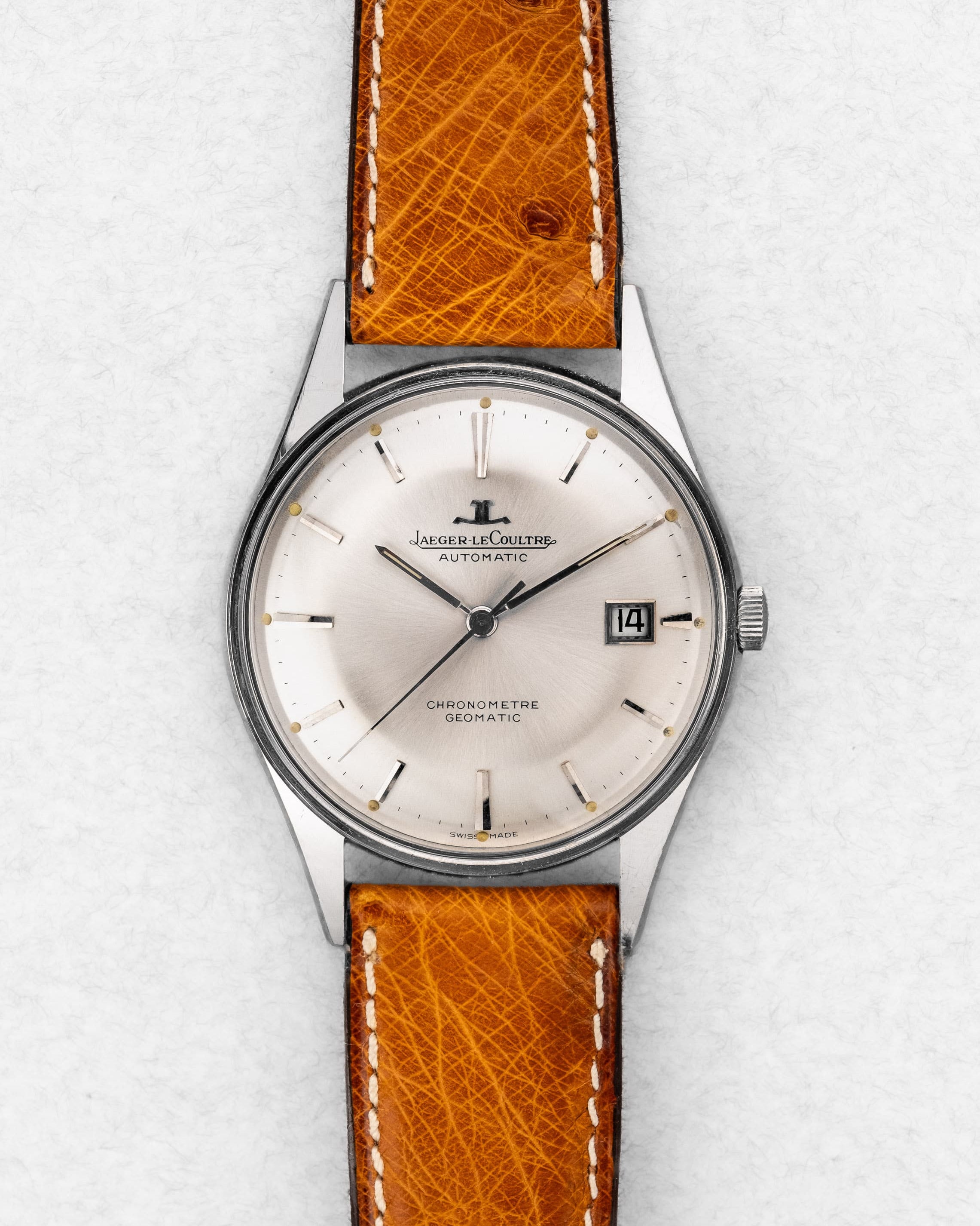 AY2Y-uP Exceptionnelle Jaeger-LeCoultre Chronomètre Geomatic E399 en acier, circa 1962 – Jamais polie - Front