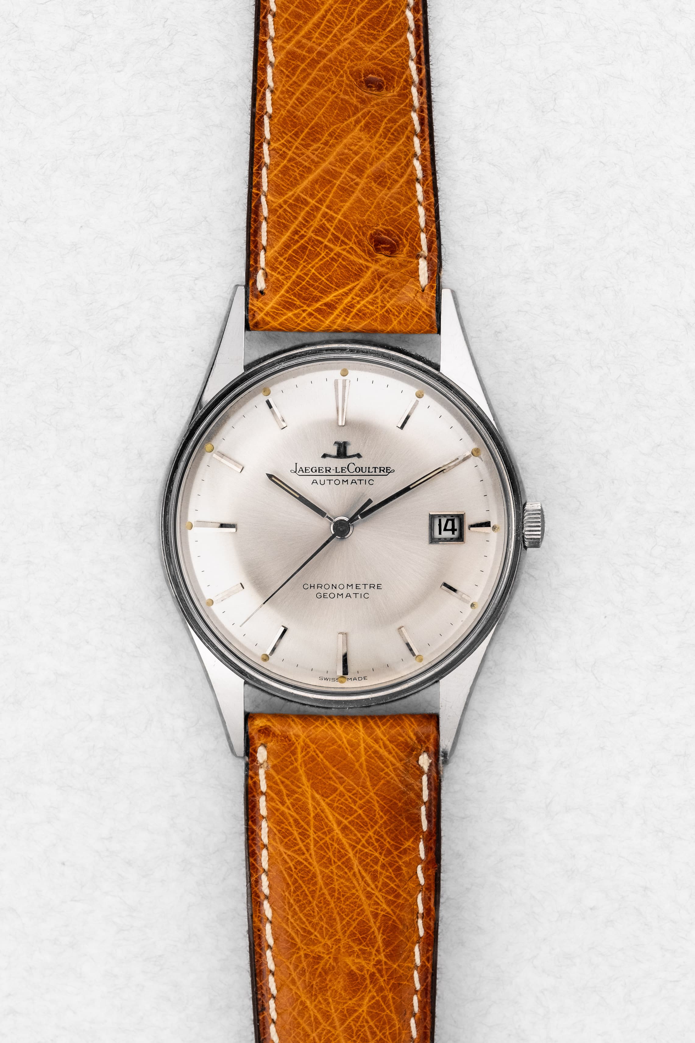 AY2Y-uP Exceptionnelle Jaeger-LeCoultre Chronomètre Geomatic E399 en acier, circa 1962 – Jamais polie - Front