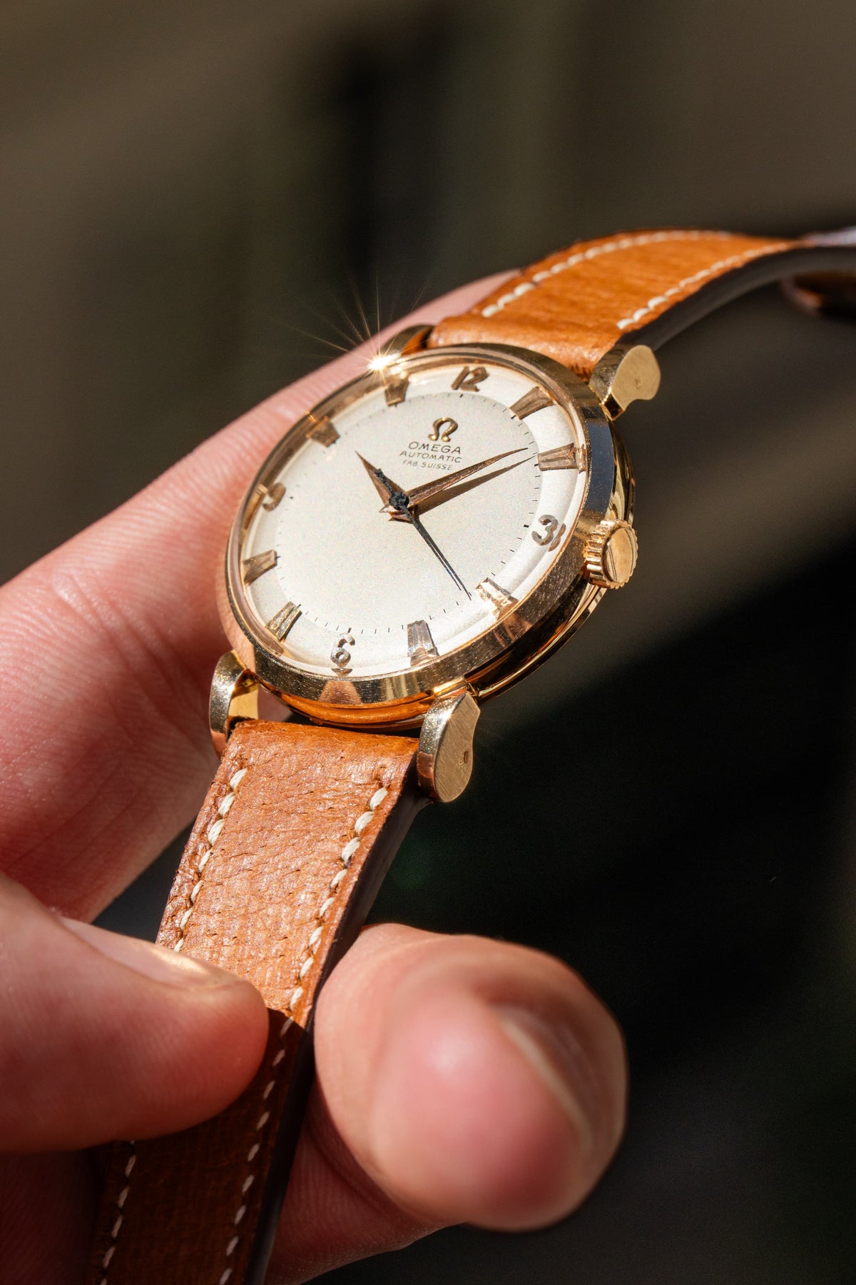 AYSF Superb Omega “Fab. Suisse” Automatic in Rose Gold, circa 1953 – N.O.S. - Lifestyle