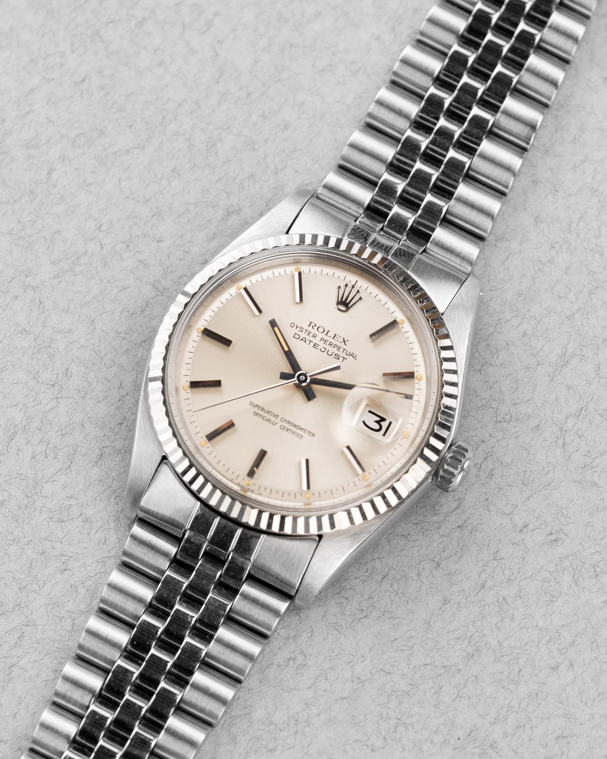 B8SG Rolex Datejust 1601 de 1971 – Superbe et Full Set - Three Quarters