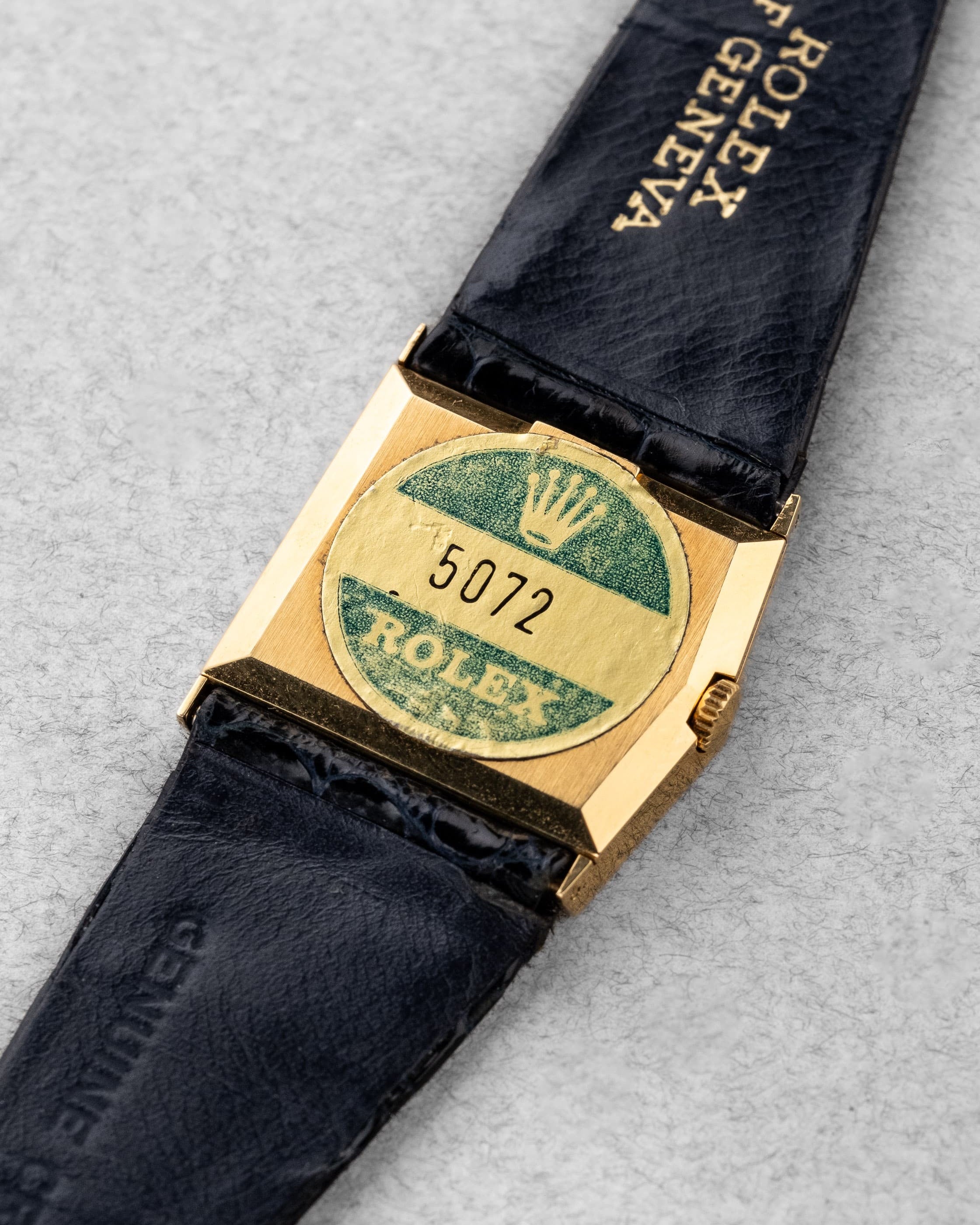 BSPW Superbe et Rare Rolex Cellini/Midas réf. 5072 en or jaune et cadran bleu de 1981 – 100% d'origine - Back