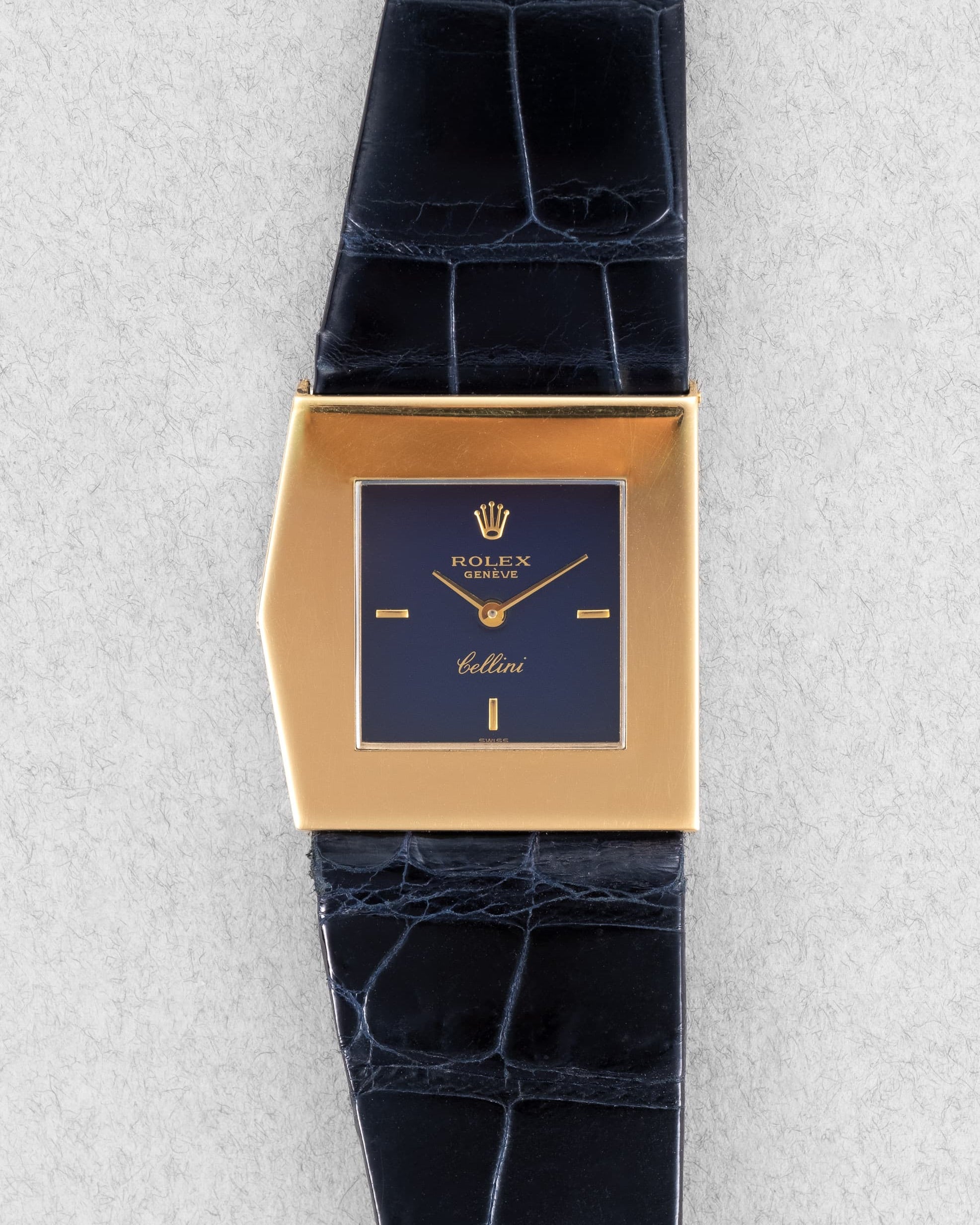 BSPW Superbe et Rare Rolex Cellini/Midas réf. 5072 en or jaune et cadran bleu de 1981 – 100% d'origine - Front