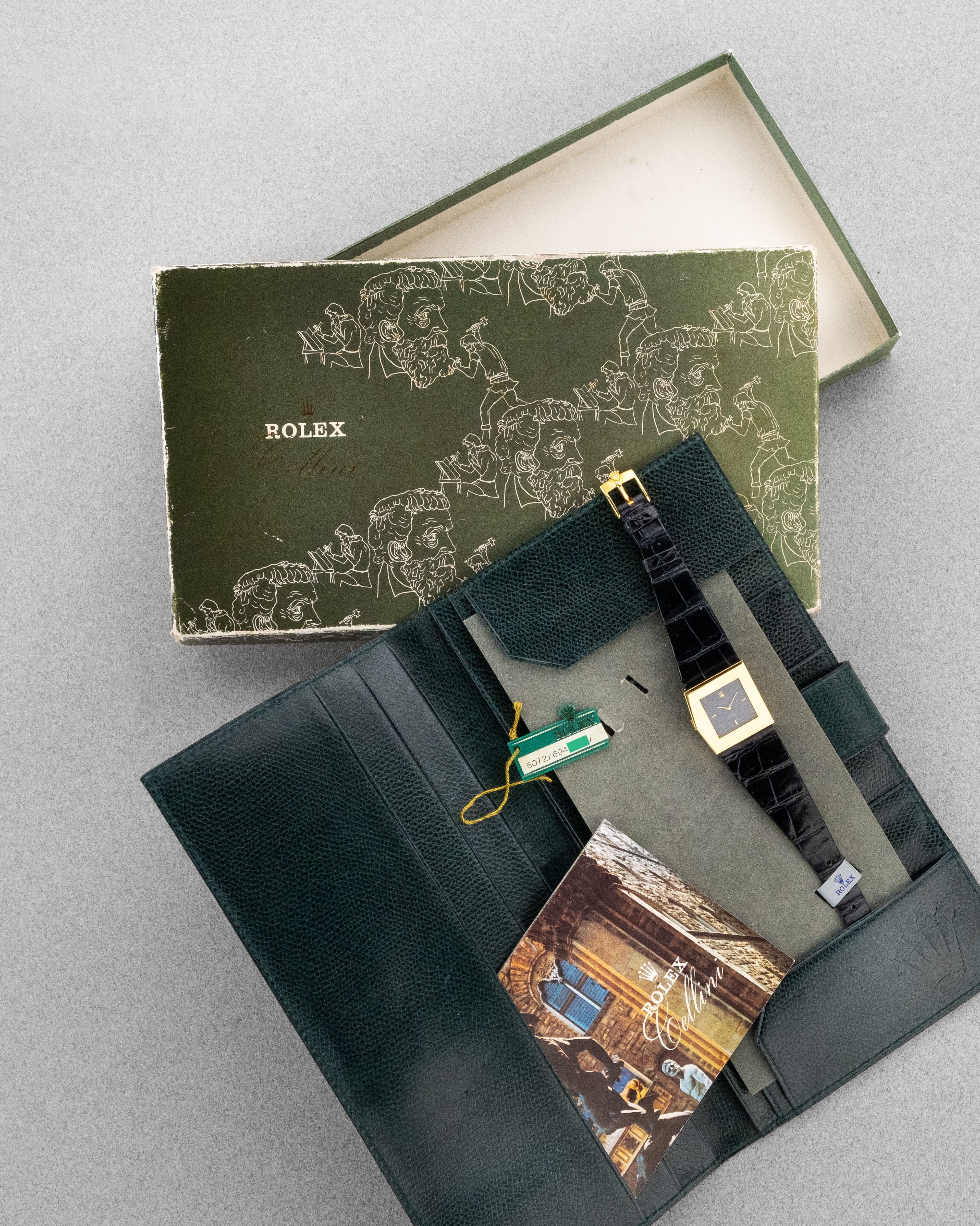 BSPW Superbe et Rare Rolex Cellini/Midas réf. 5072 en or jaune et cadran bleu de 1981 – 100% d'origine - Set