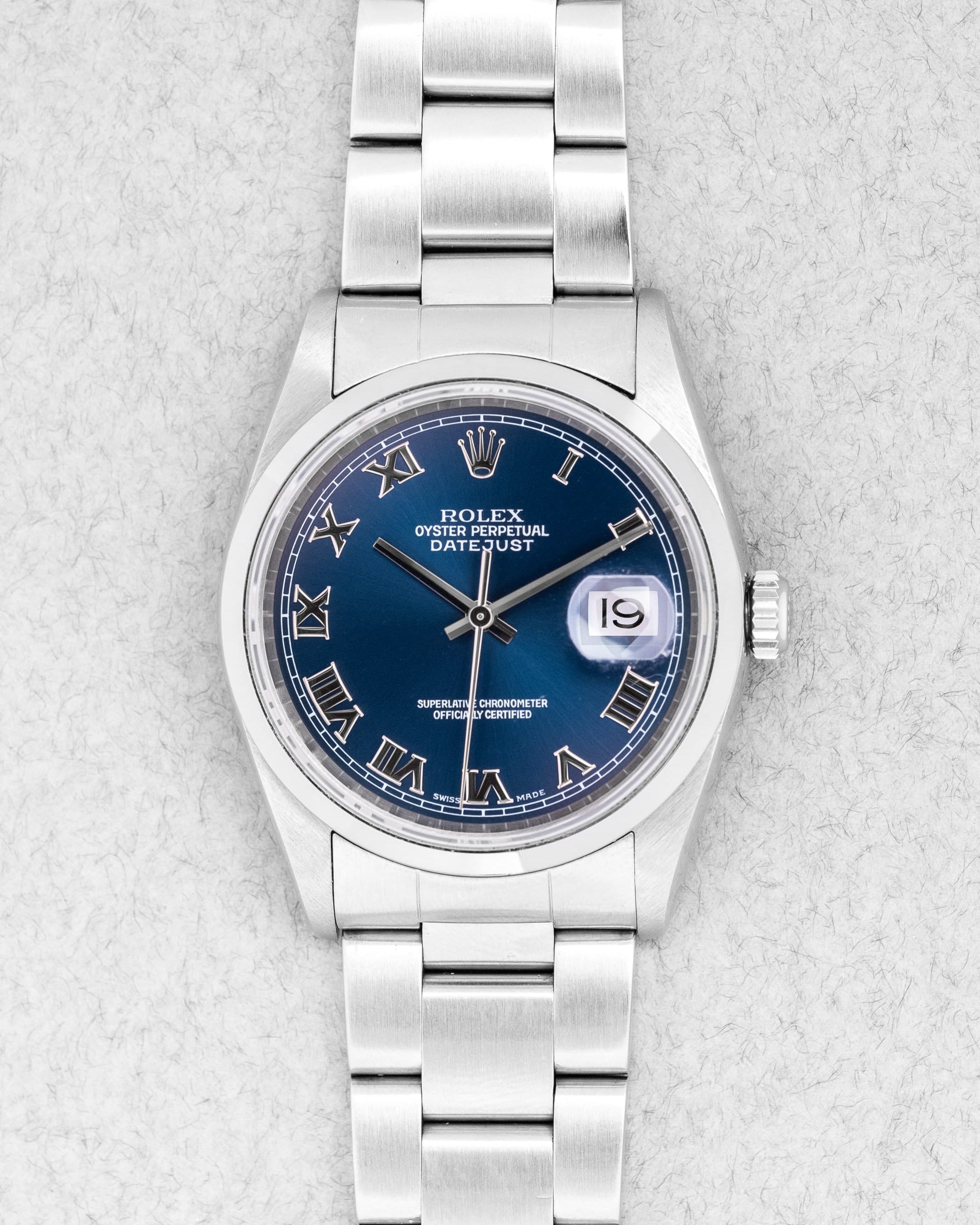 BZFY Rolex Datejust 16200 Bleue de 2002 – Full Set - Front