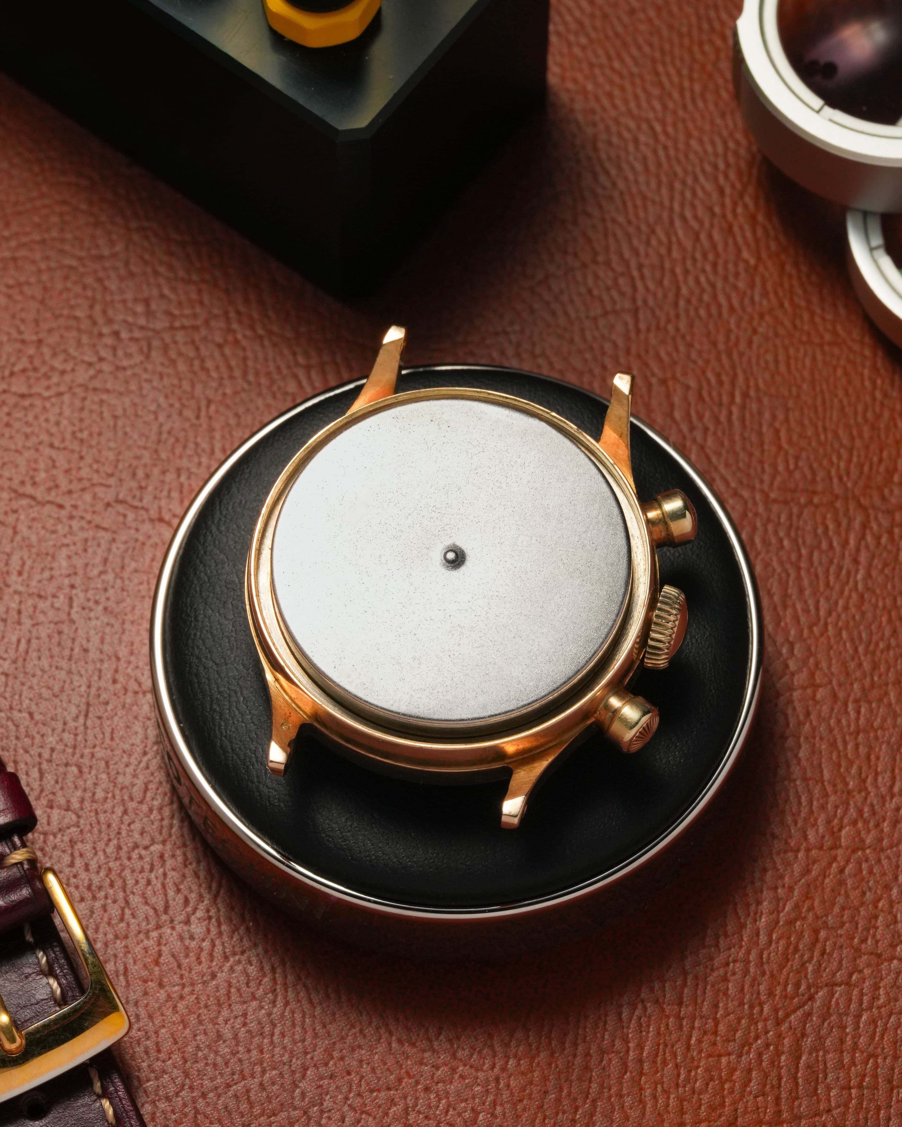 C9AB Rarissime Mido Multi-Centerchrono en or massif 14 carats, circa 1945 - Back