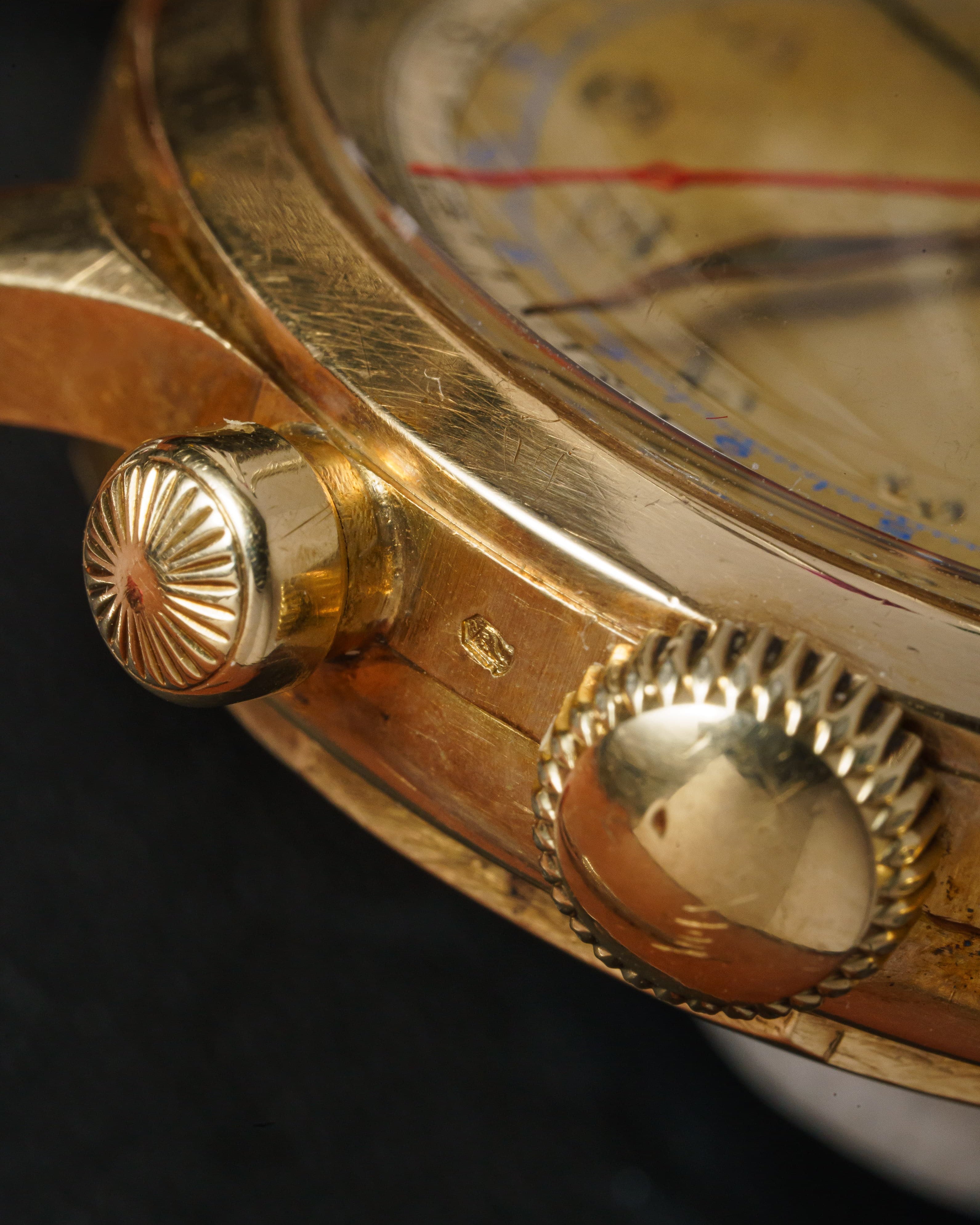 C9AB Rarissime Mido Multi-Centerchrono en or massif 14 carats, circa 1945 - Hallmark